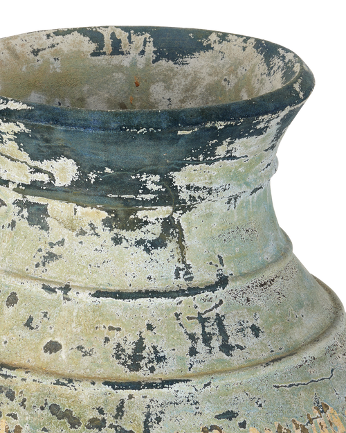 Currey & Company Lipari Extra Large Antique Blue Drip Urn