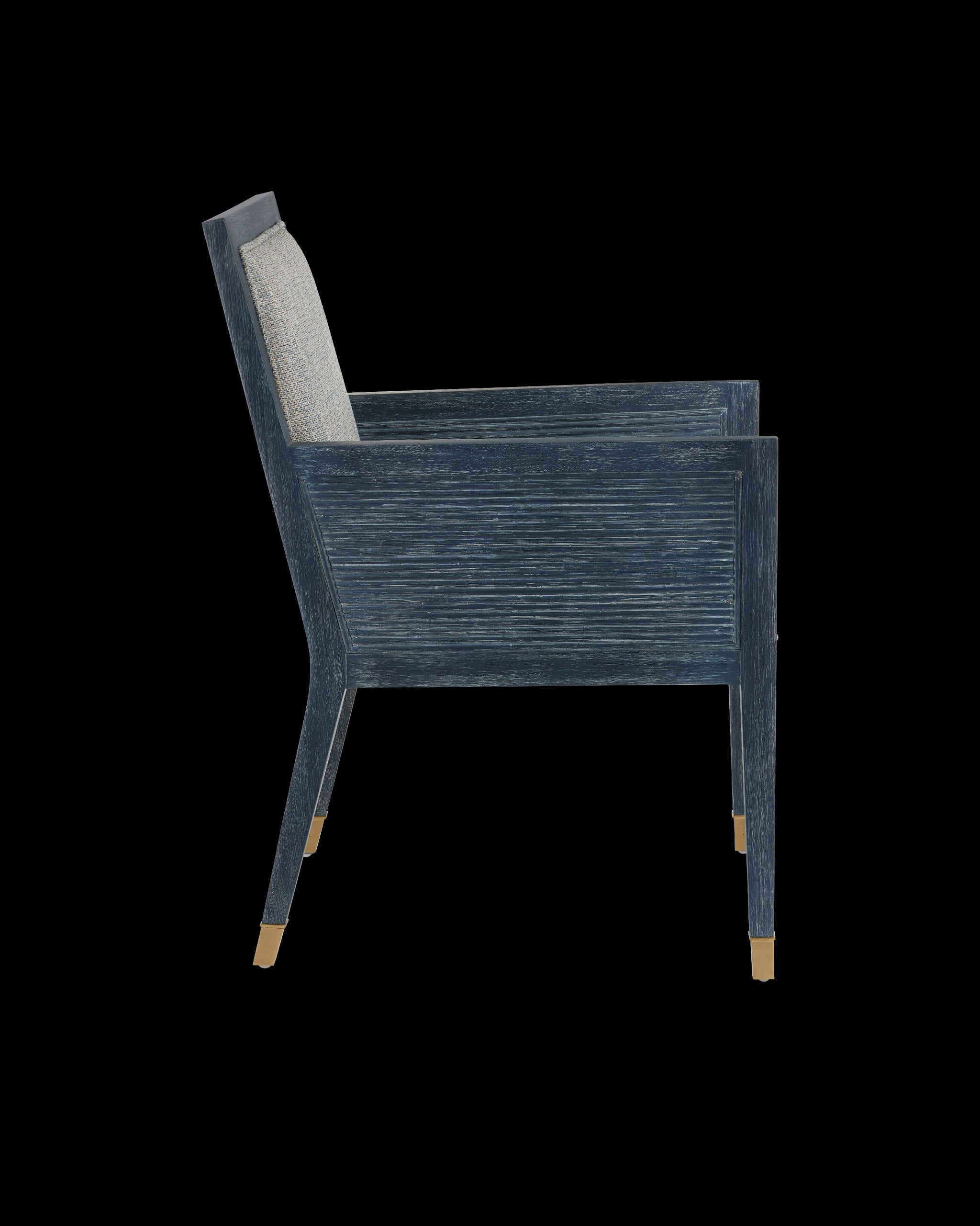 Currey & Company Santos Vintage Navy Armchair, Barrett Dusk