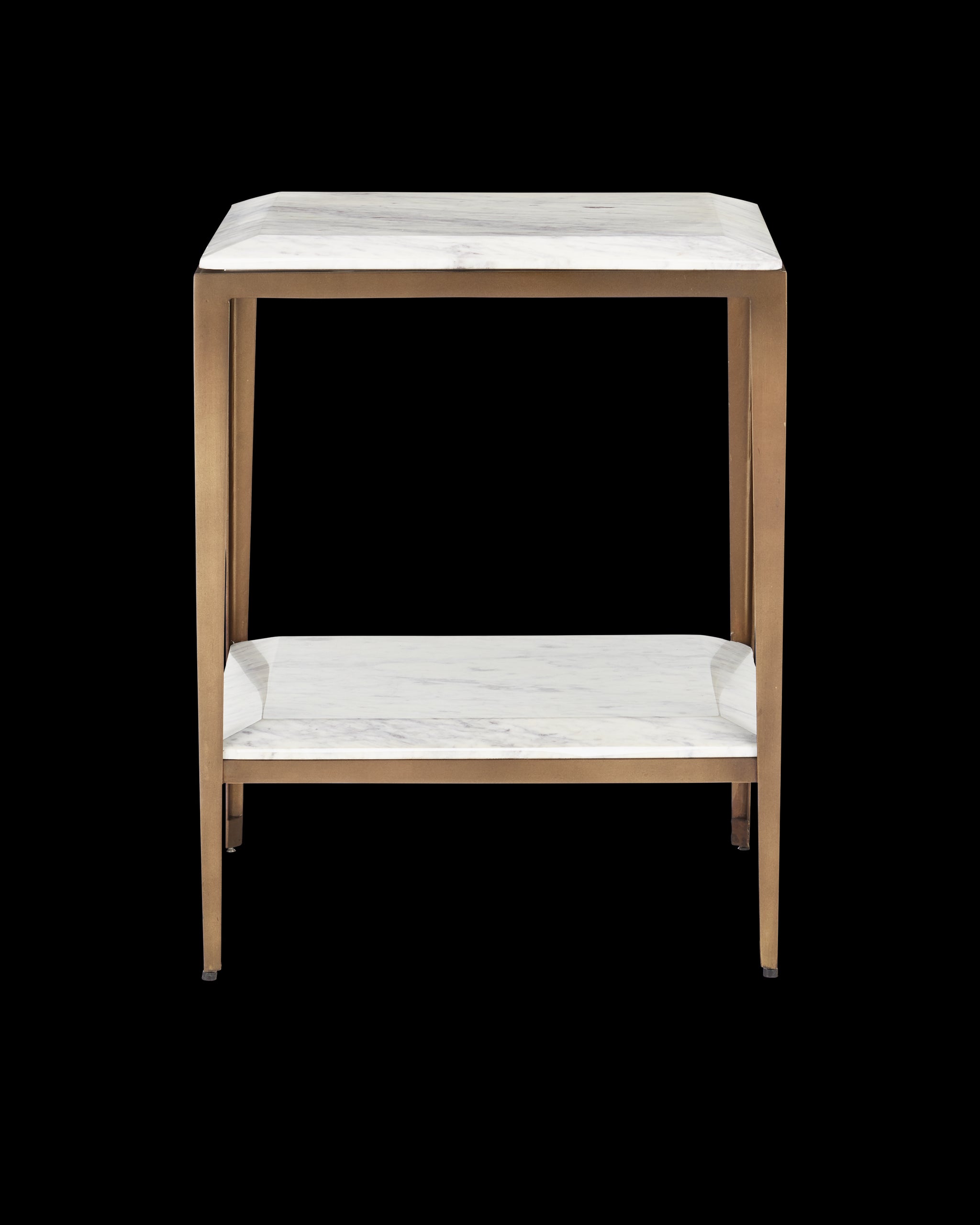 Currey & Company Oblique Marble Side Table