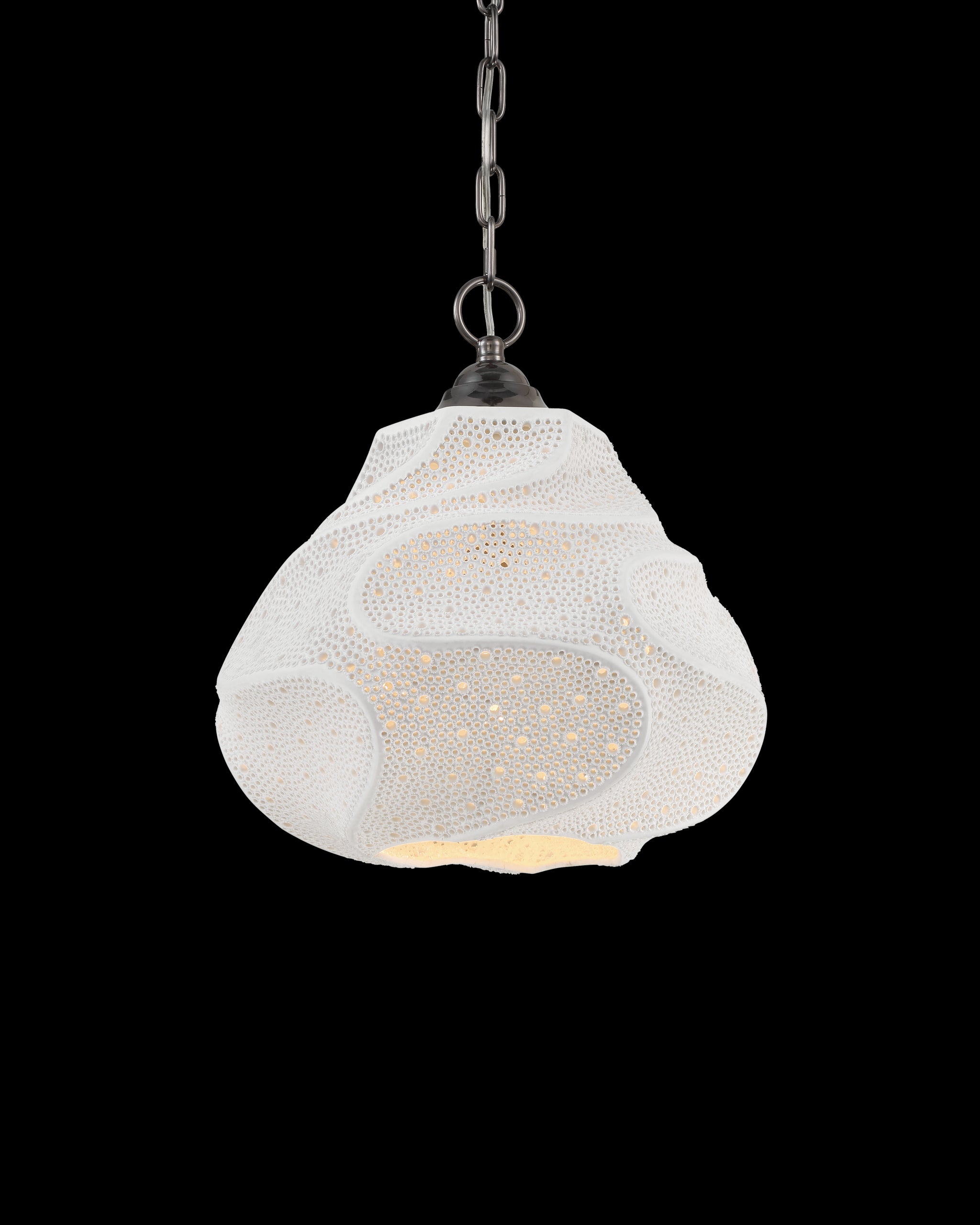 Currey & Company Wintershall White Pendant