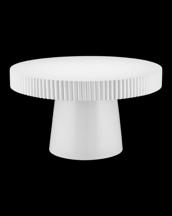 Currey & Company Harlow White Concrete Cocktail Table