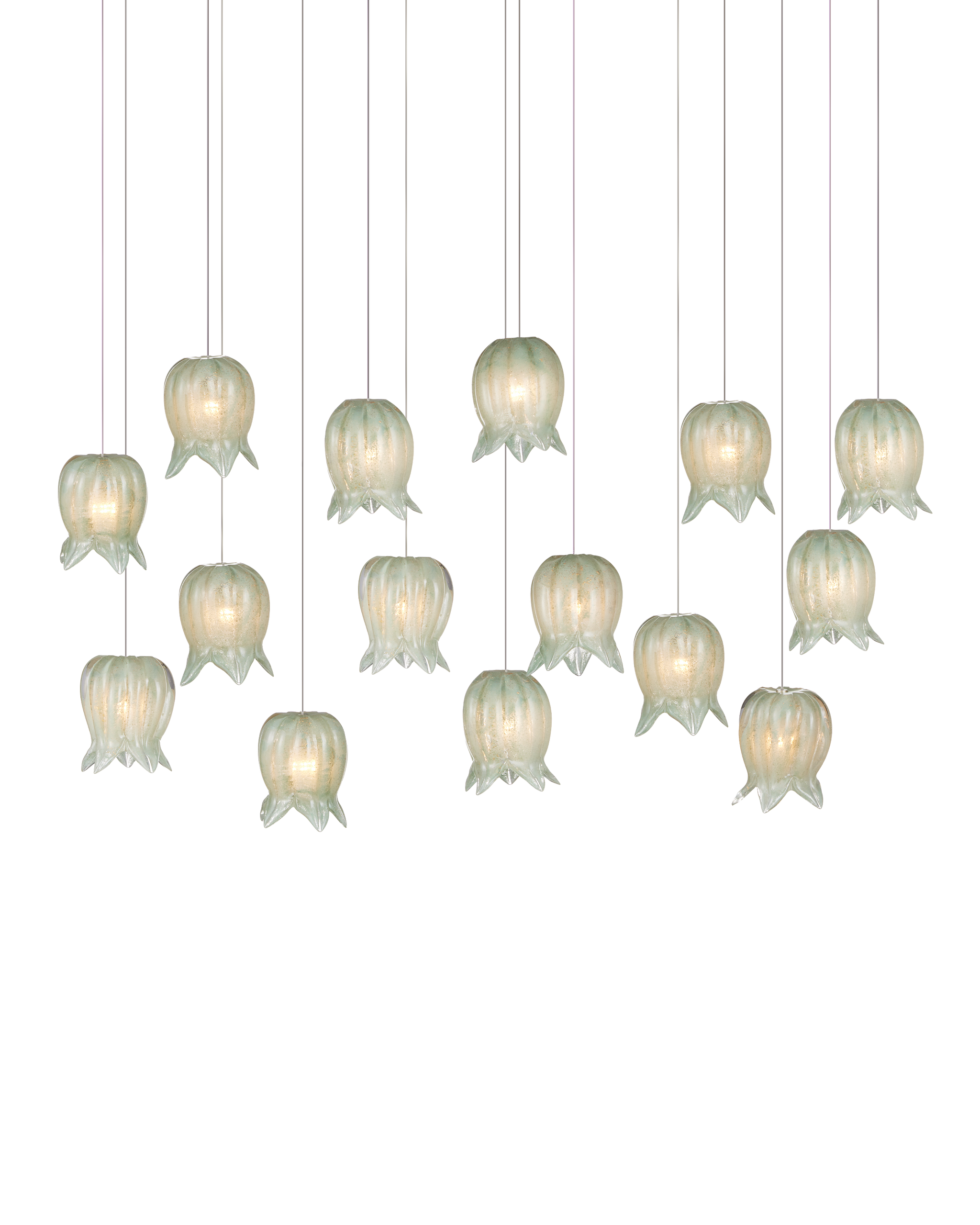 Currey And Company Polpo 15 Light Linear Multi Drop Pendant