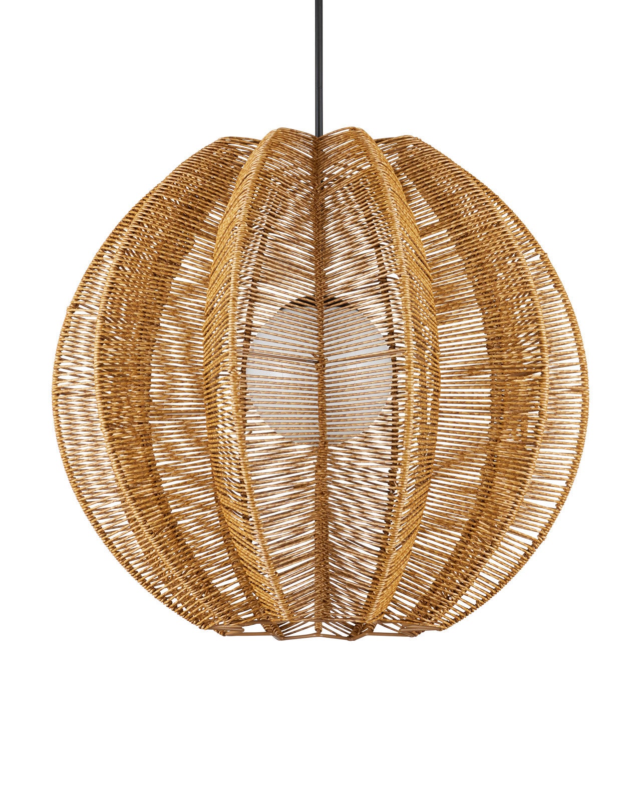 Currey & Company 33.25" Barbary Fluted Outdoor 1 Light Pendant