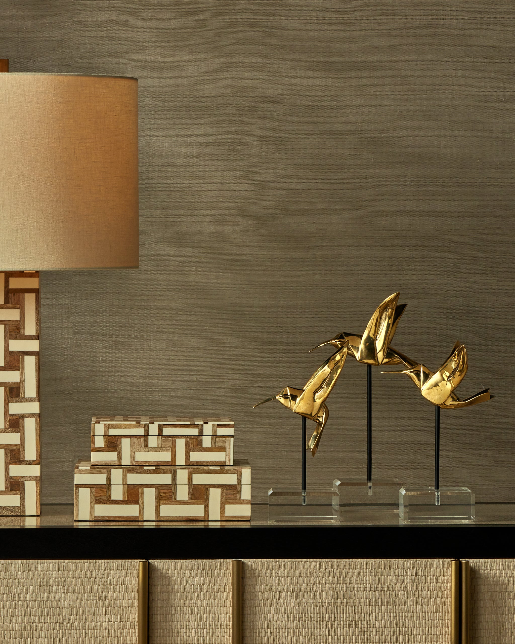 Currey & Company Gold Hummingbirds Set Of 3