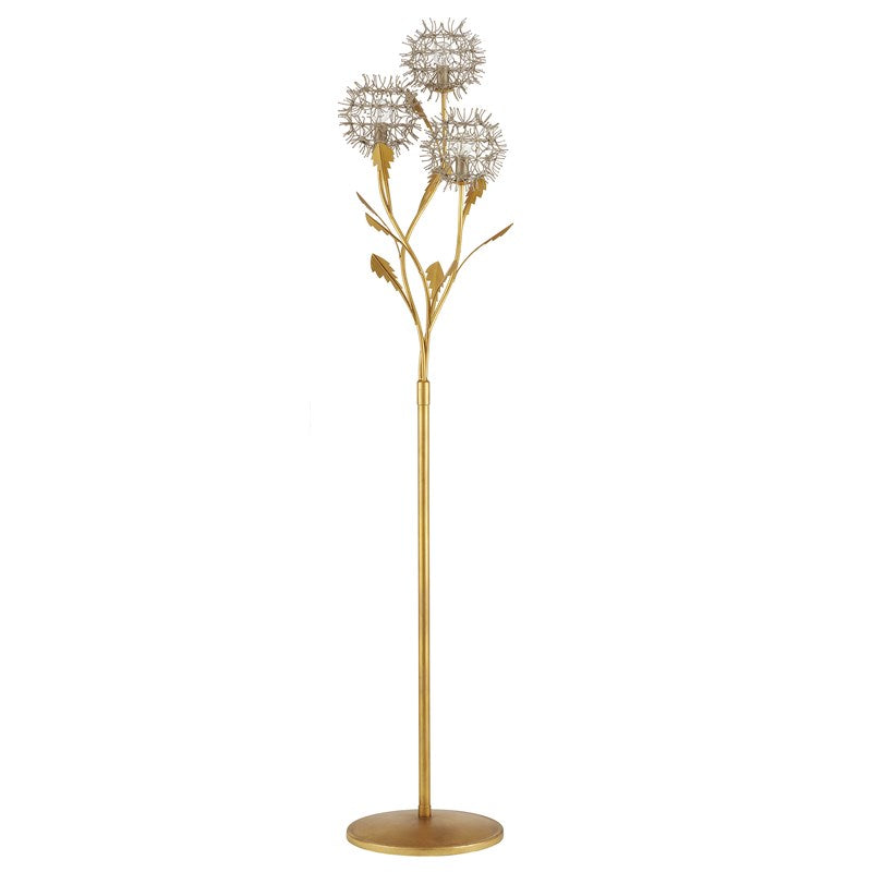 Currey And Company Dandelion Silver & Gold Floor Lamp