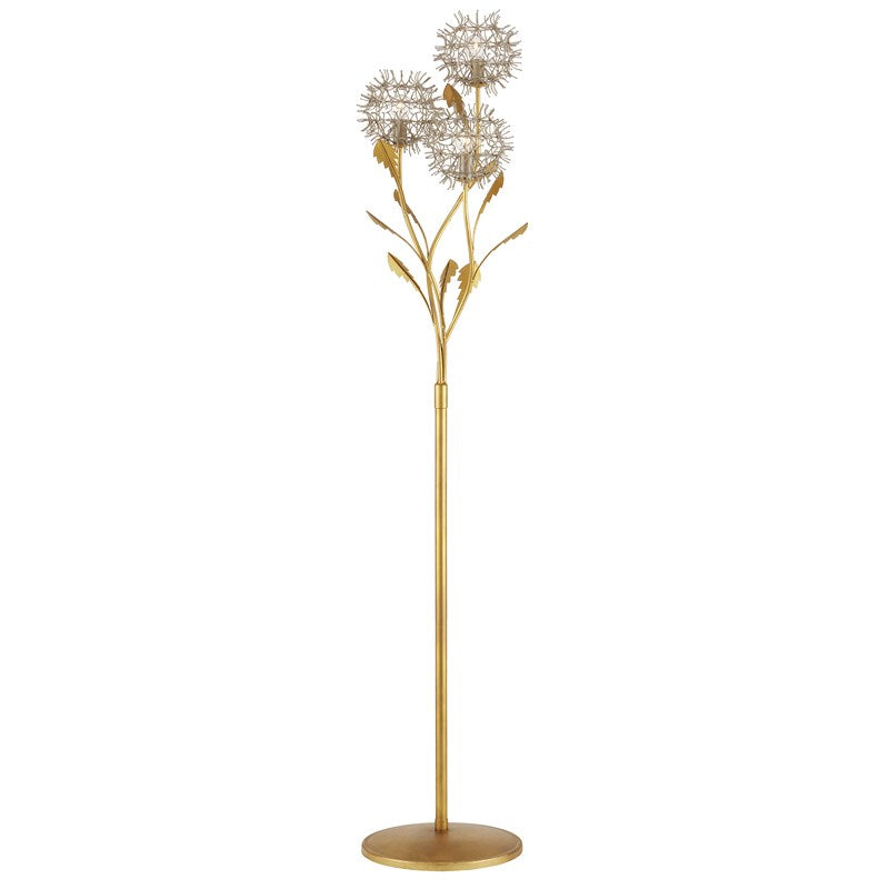 Currey And Company Dandelion Silver & Gold Floor Lamp