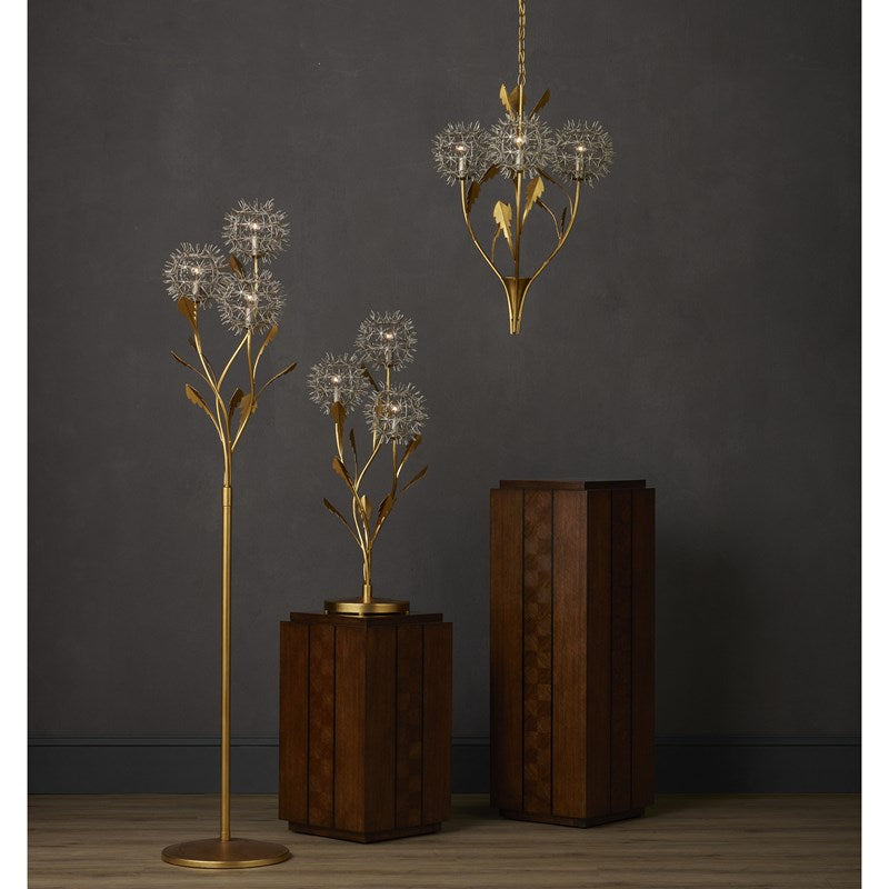 Currey And Company Dandelion Silver & Gold Floor Lamp