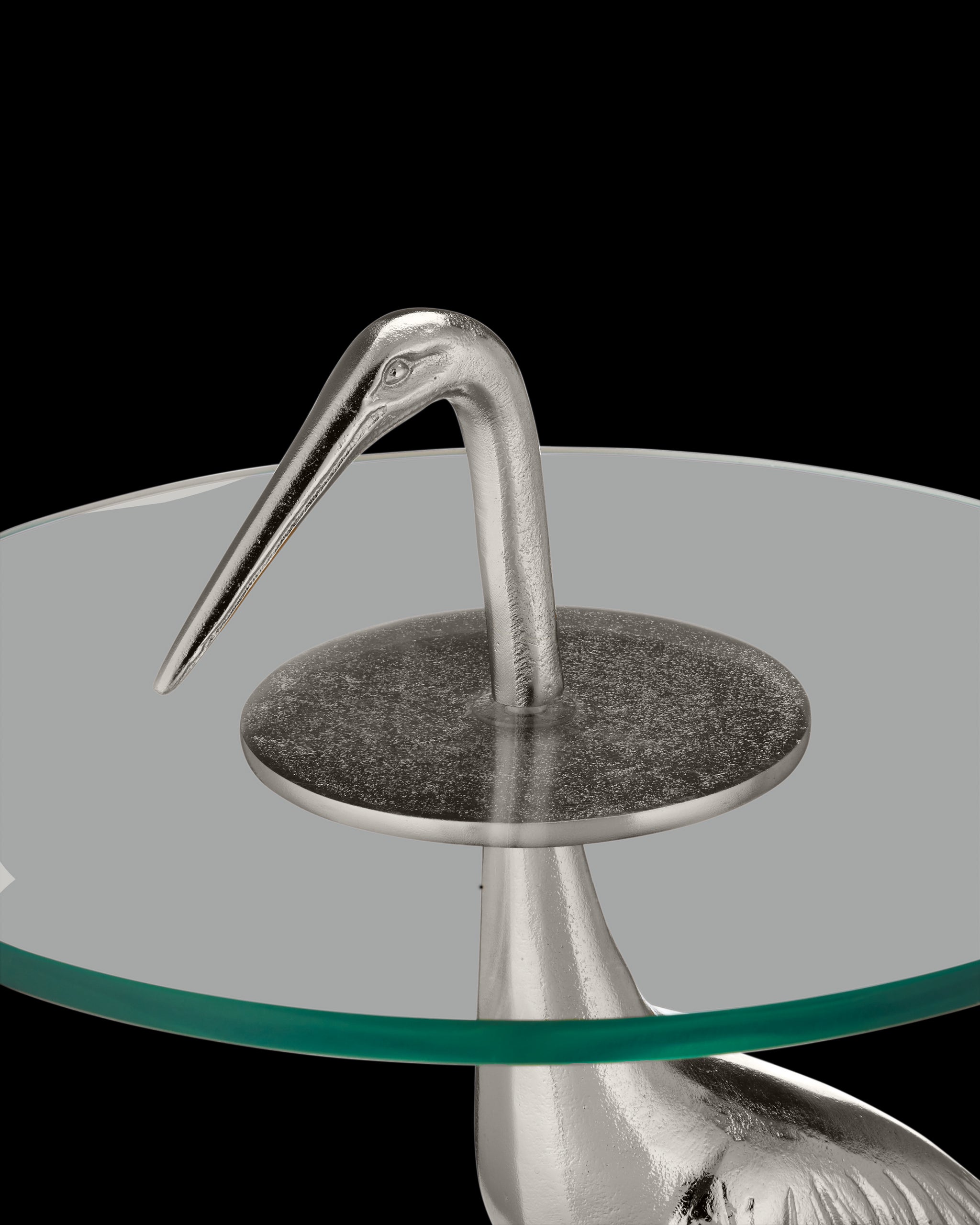 Currey & Company Crane Silver Accent Table