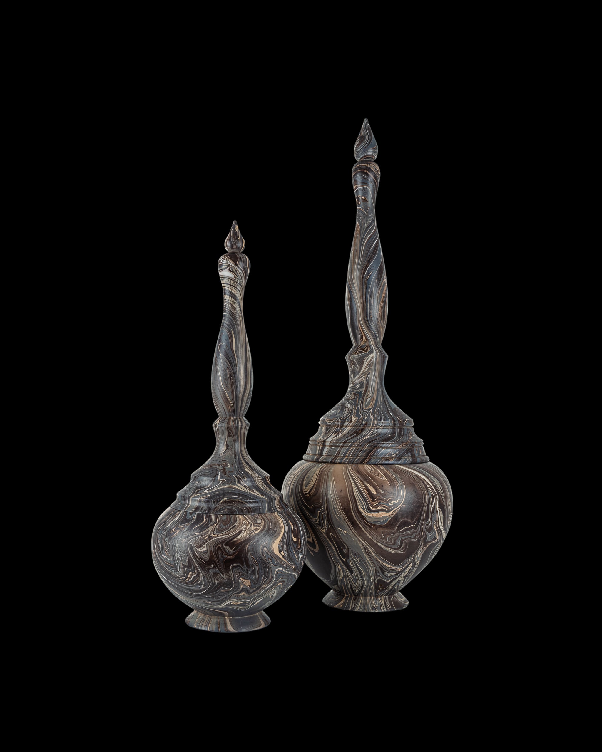 Currey & Company Marbleized Short Turret Box