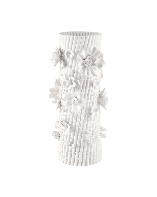 Currey & Company Sylva Medium White Vase
