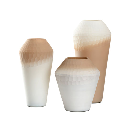 Wildwood Carved Blush Vases (Lg)