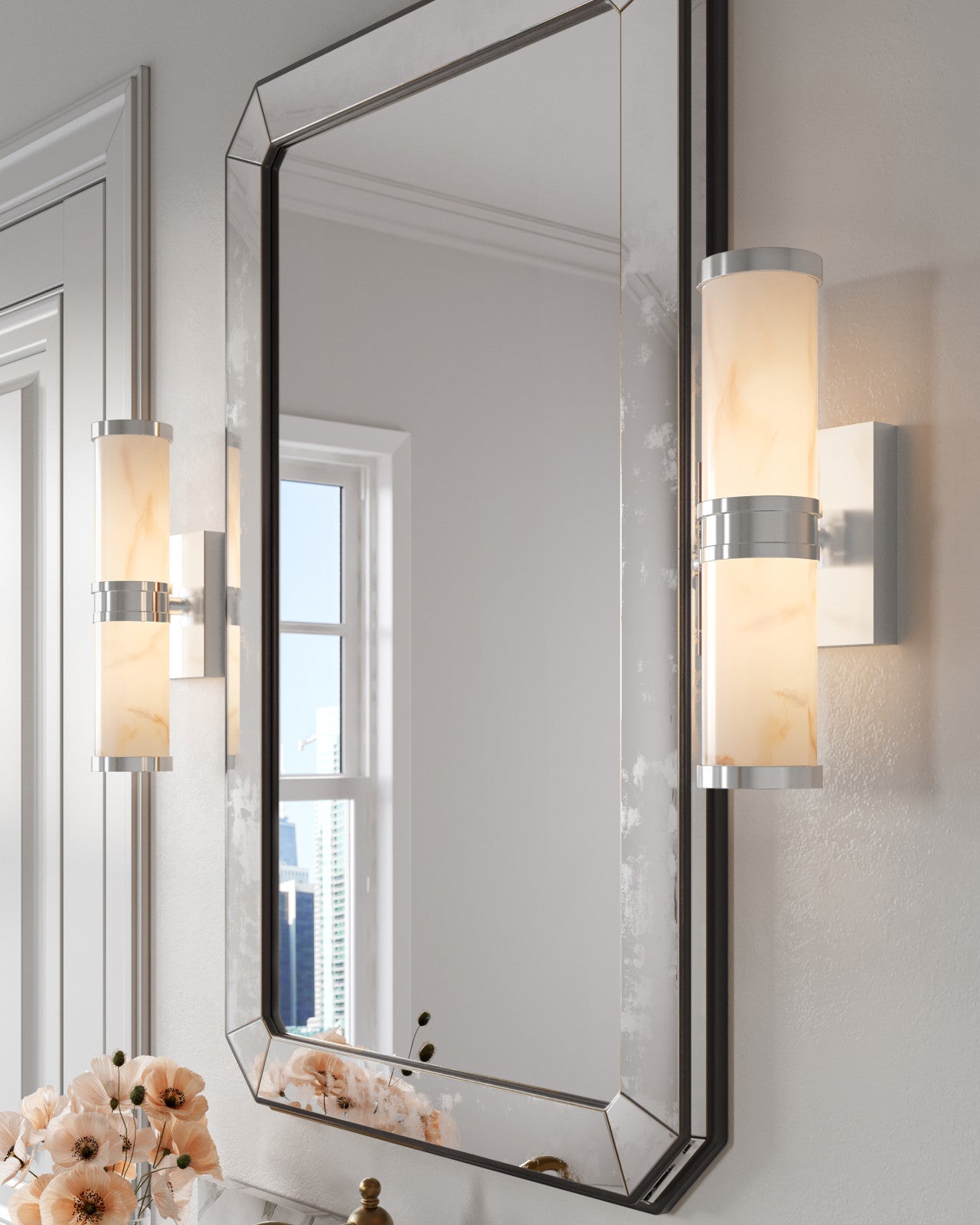 Currey & Company Brenham Small Nickel 1 Light Wall Sconce