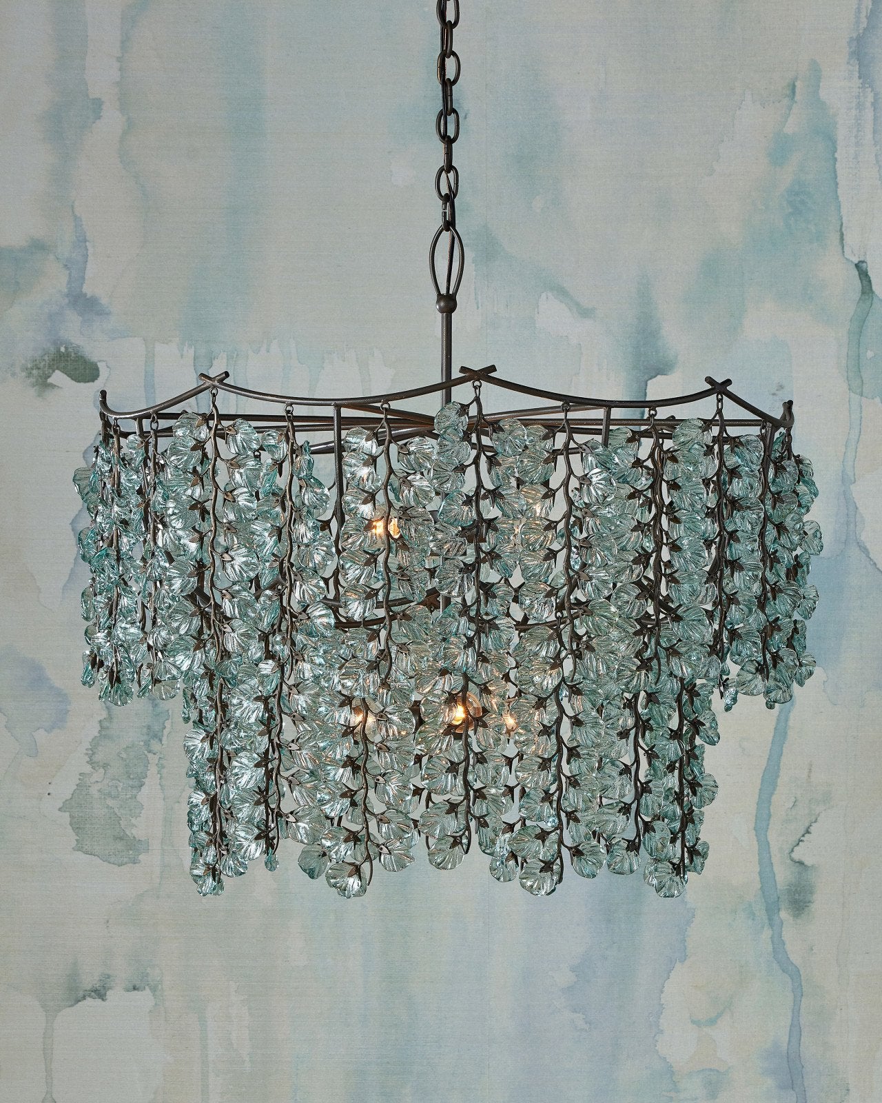 Currey & Company Herbary 33" Bronze 6 Light Chandelier