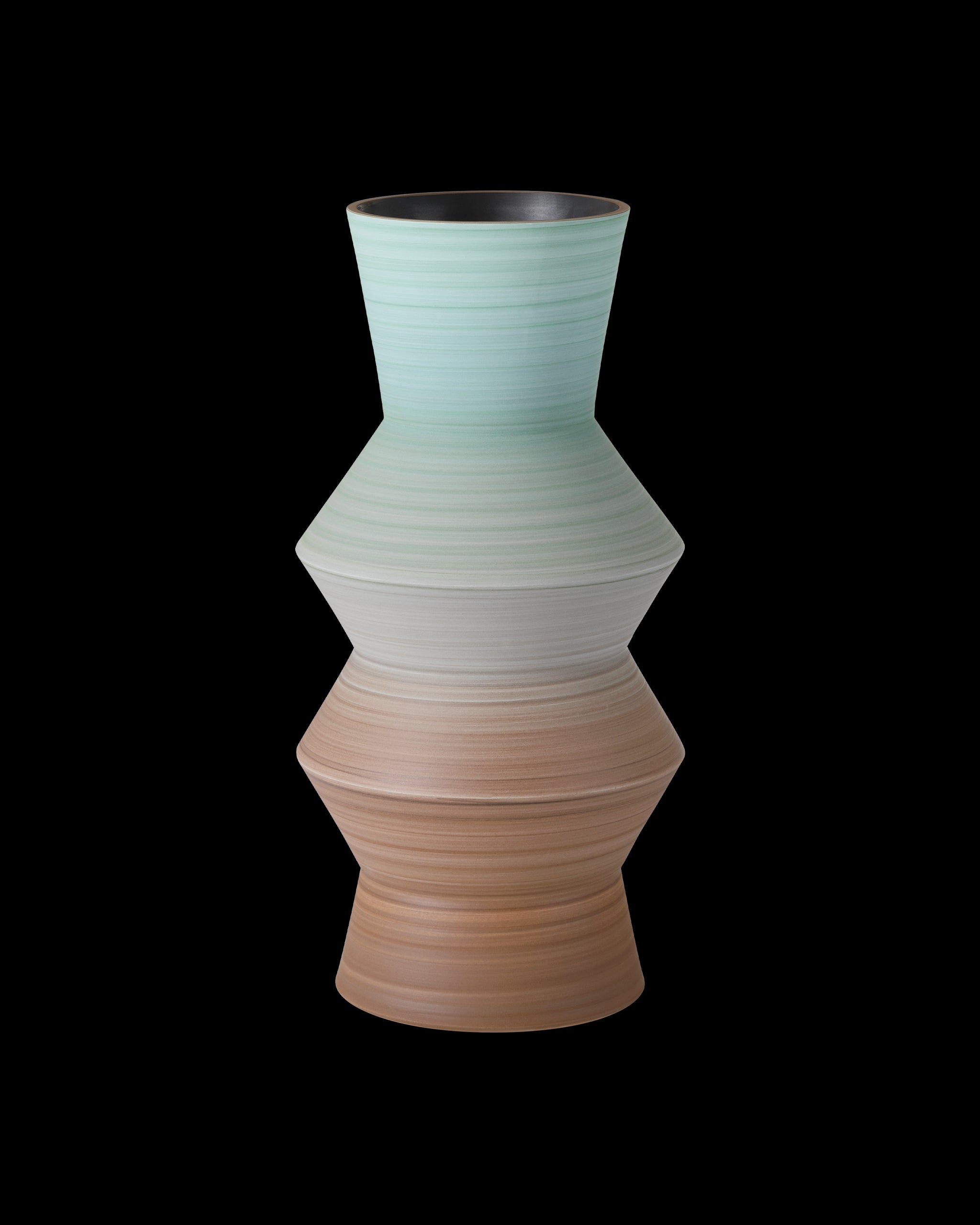 Currey & Company Happy 80's Brown & Pale Blue Vase Set Of 2