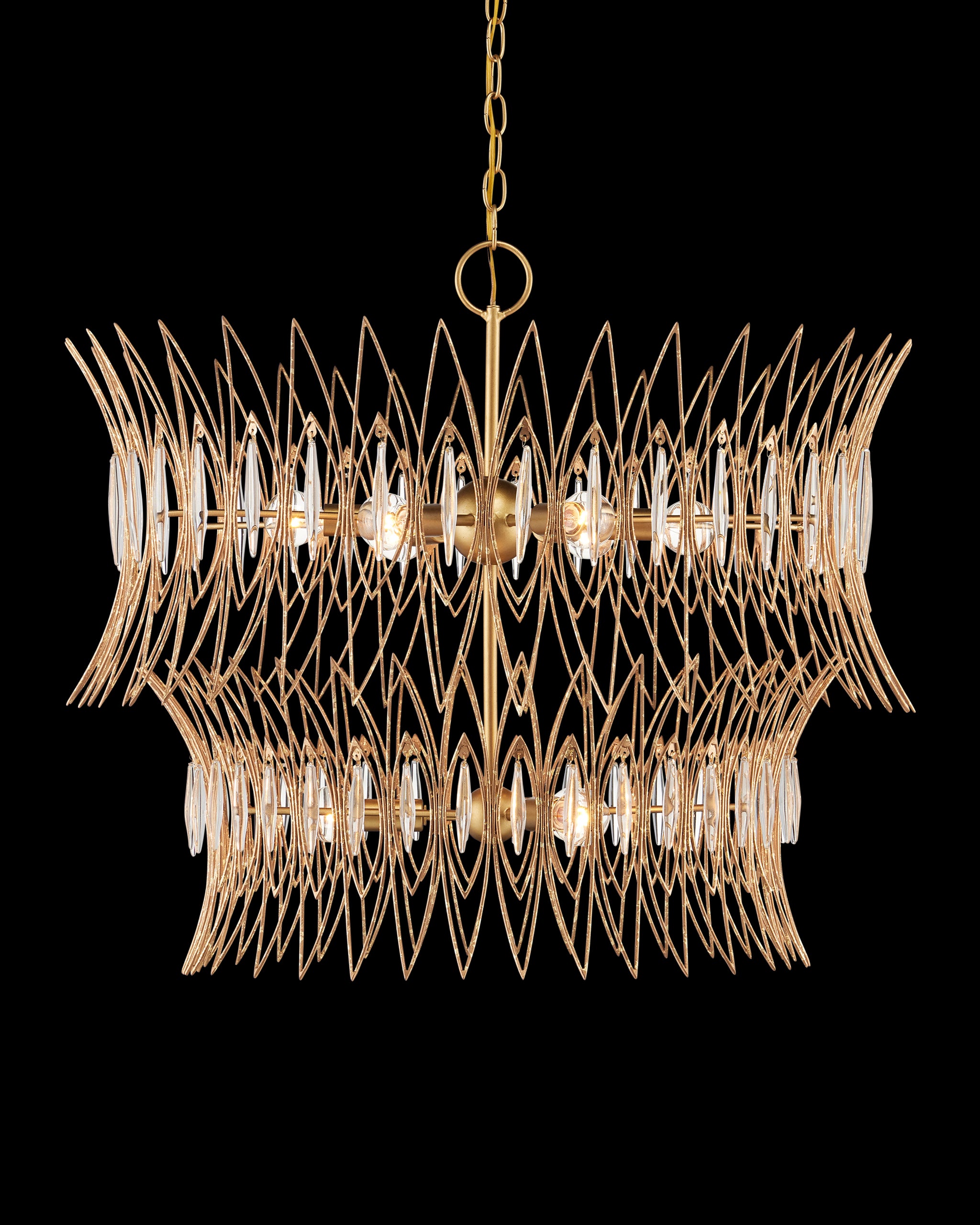Currey & Company Marquise Medium Gold Chandelier