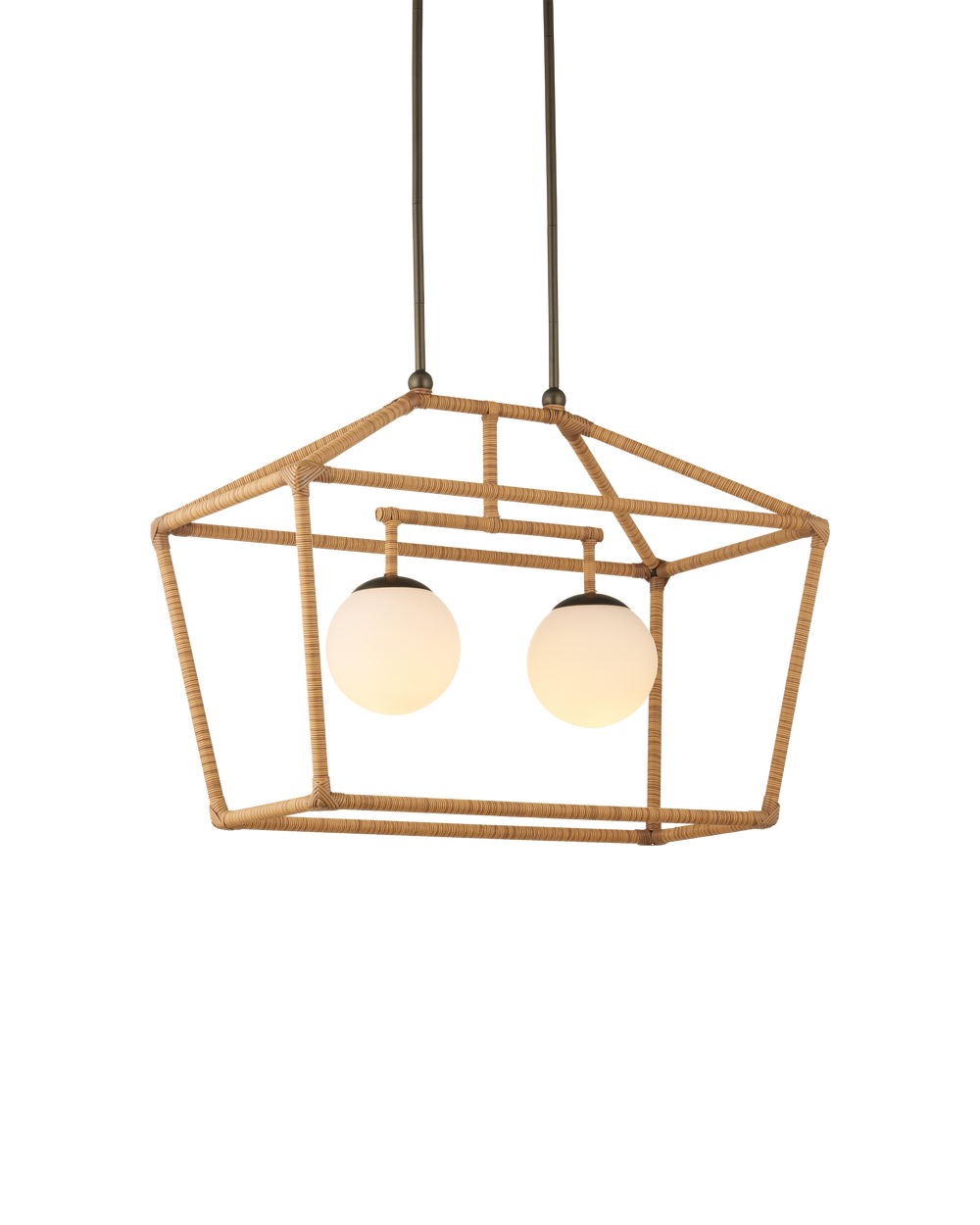 Currey And Company Denison Rectangular Natural Outdoor Lantern