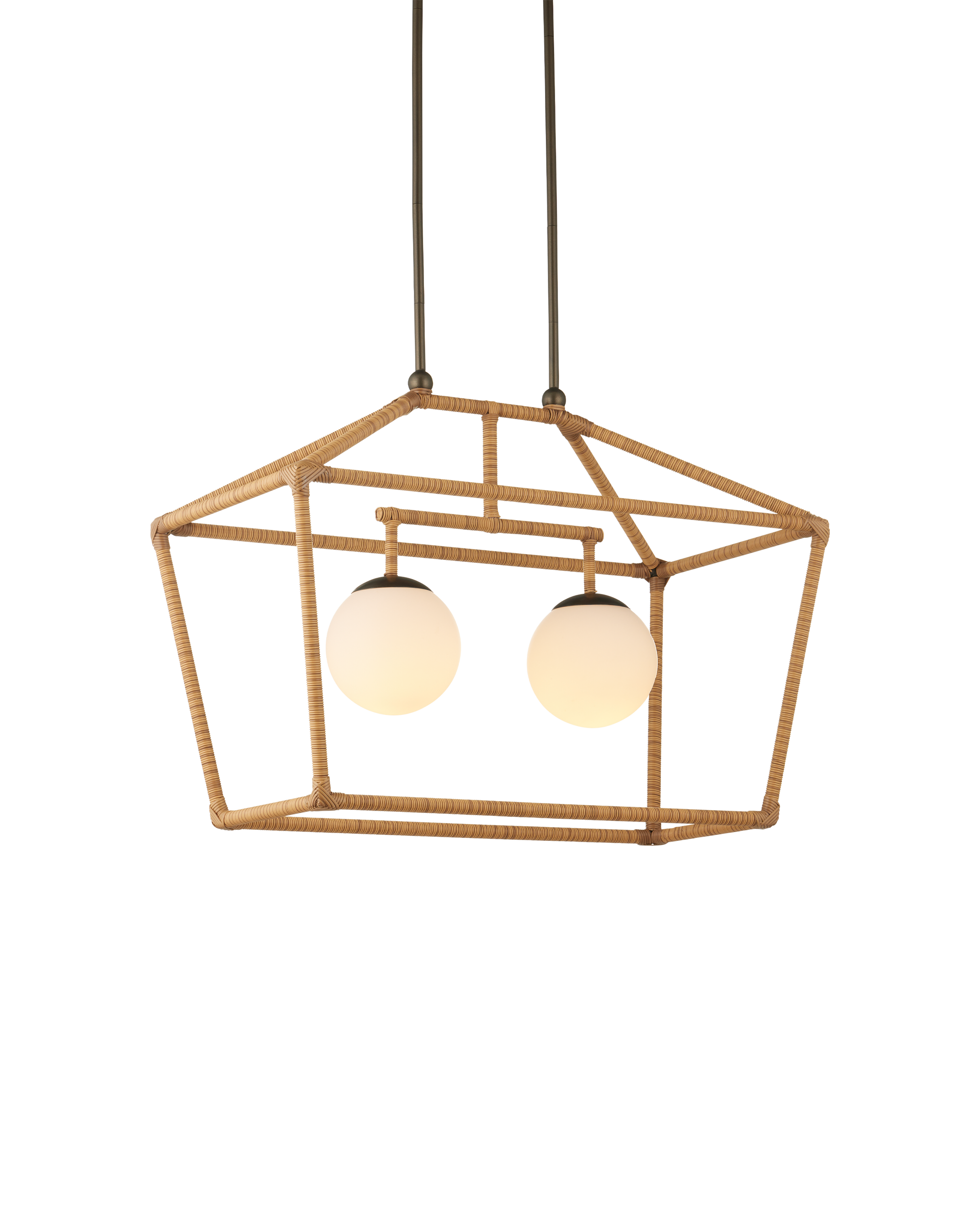 Currey And Company Denison Rectangular Natural Outdoor Lantern