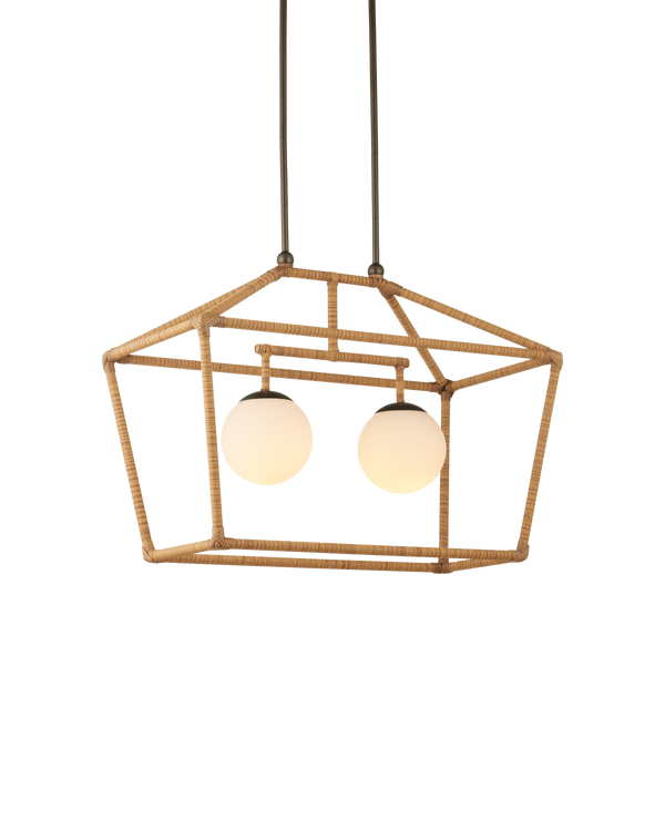 Currey And Company Denison Rectangular Natural Outdoor Lantern
