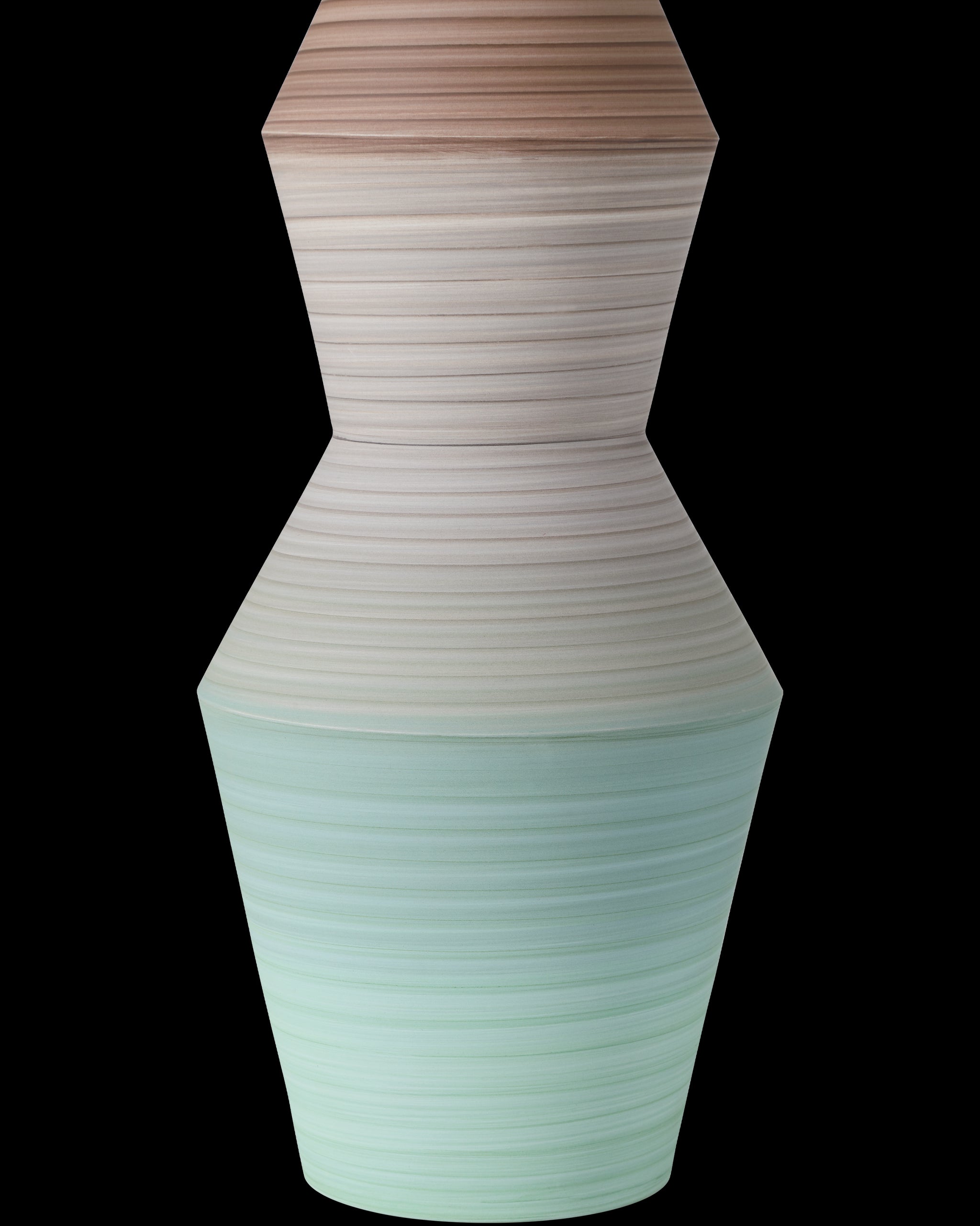 Currey & Company Happy 80's Brown & Pale Blue Vase Set Of 2