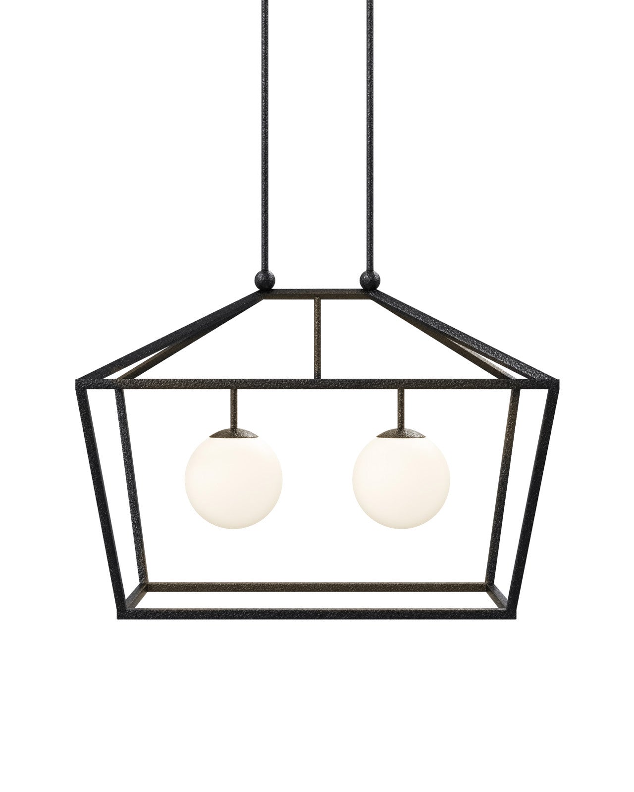 Currey & Company 30.5" X 36" X 18" Denison Rectangular Black 2 Light Outdoor Lantern