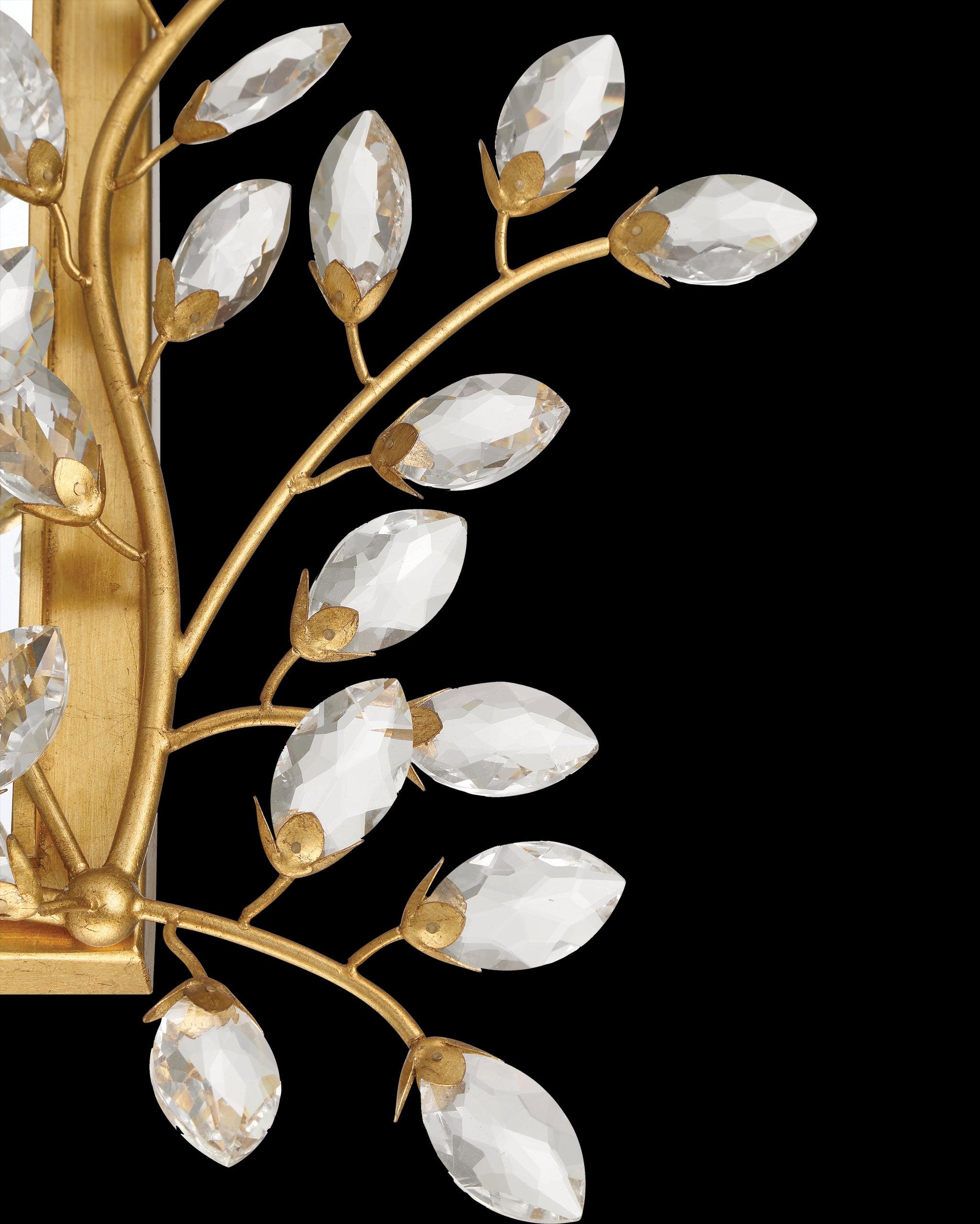 Currey & Company Forget Me Not Gold Rectangular Mirror