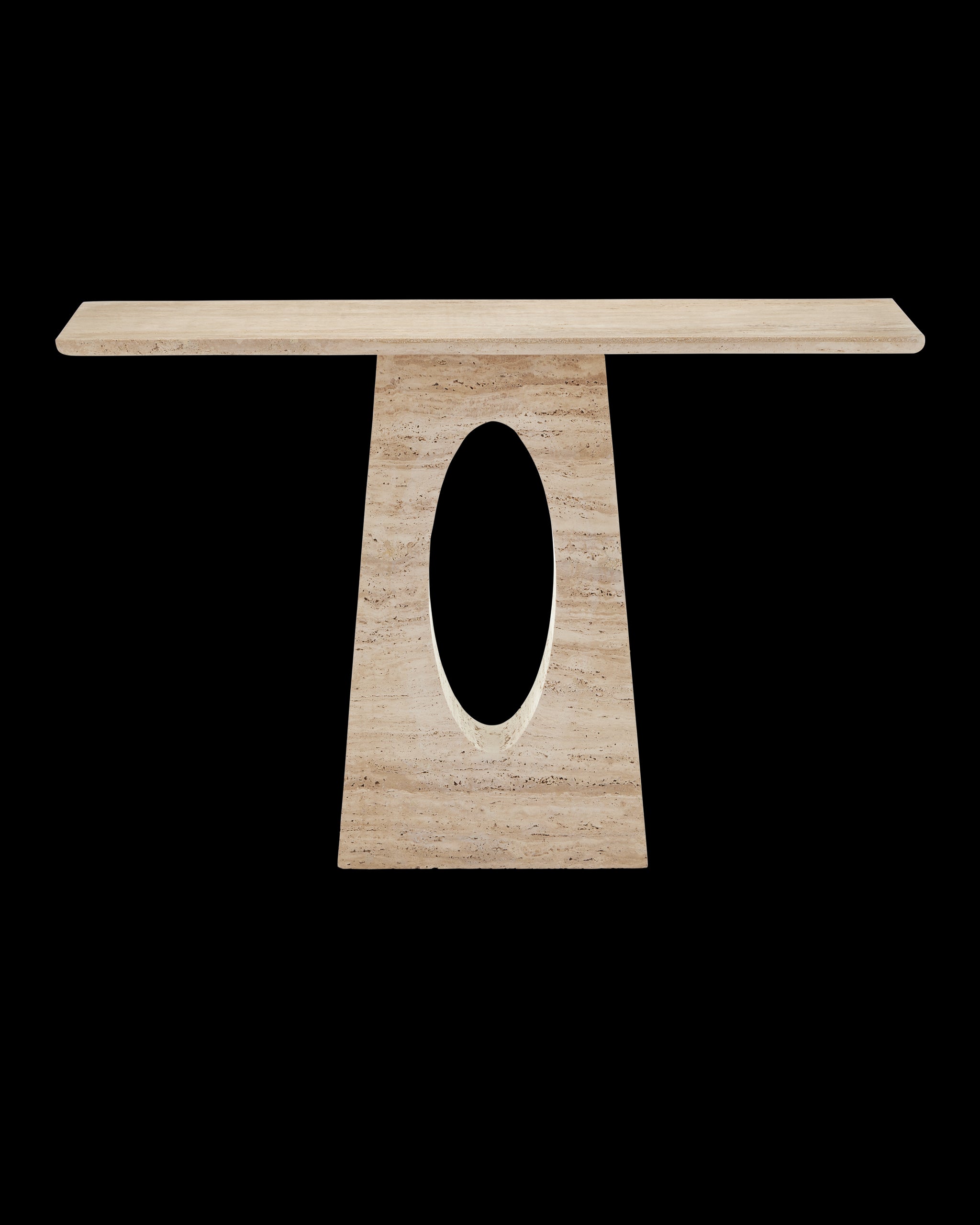 Currey & Company Demi Travertine Console Table