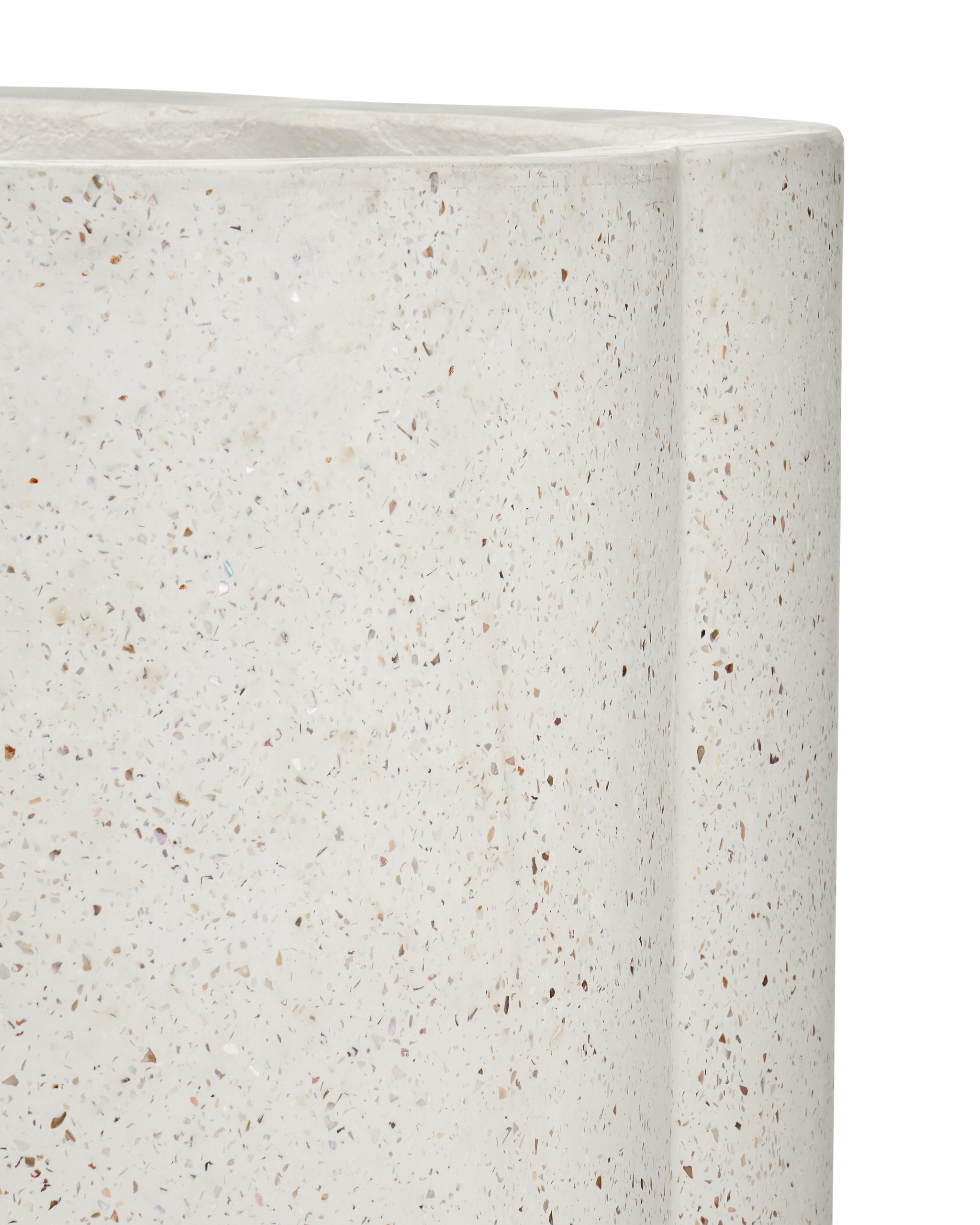 Currey And Company Smerlato Ivory Terrazzo Large Planter