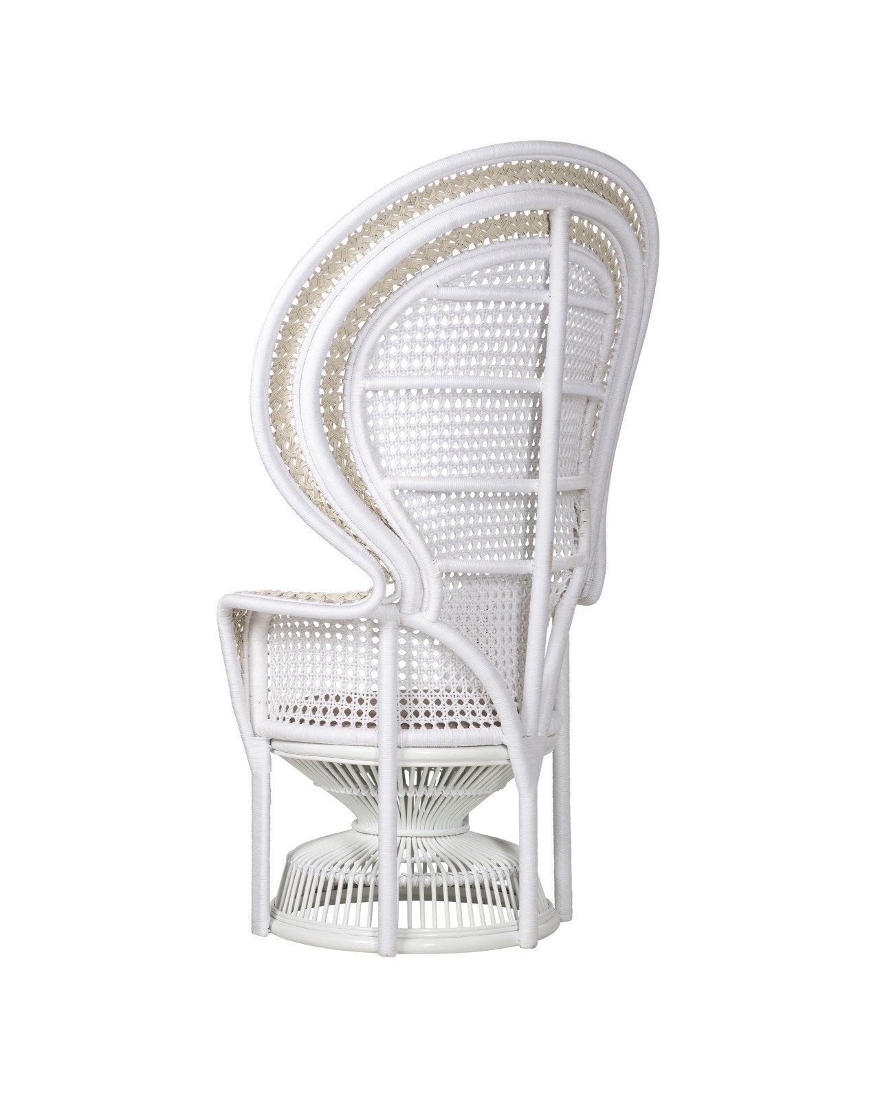 Currey And Company Emanuelle 41 1/4" Wide White Wicker Peacock Armchair