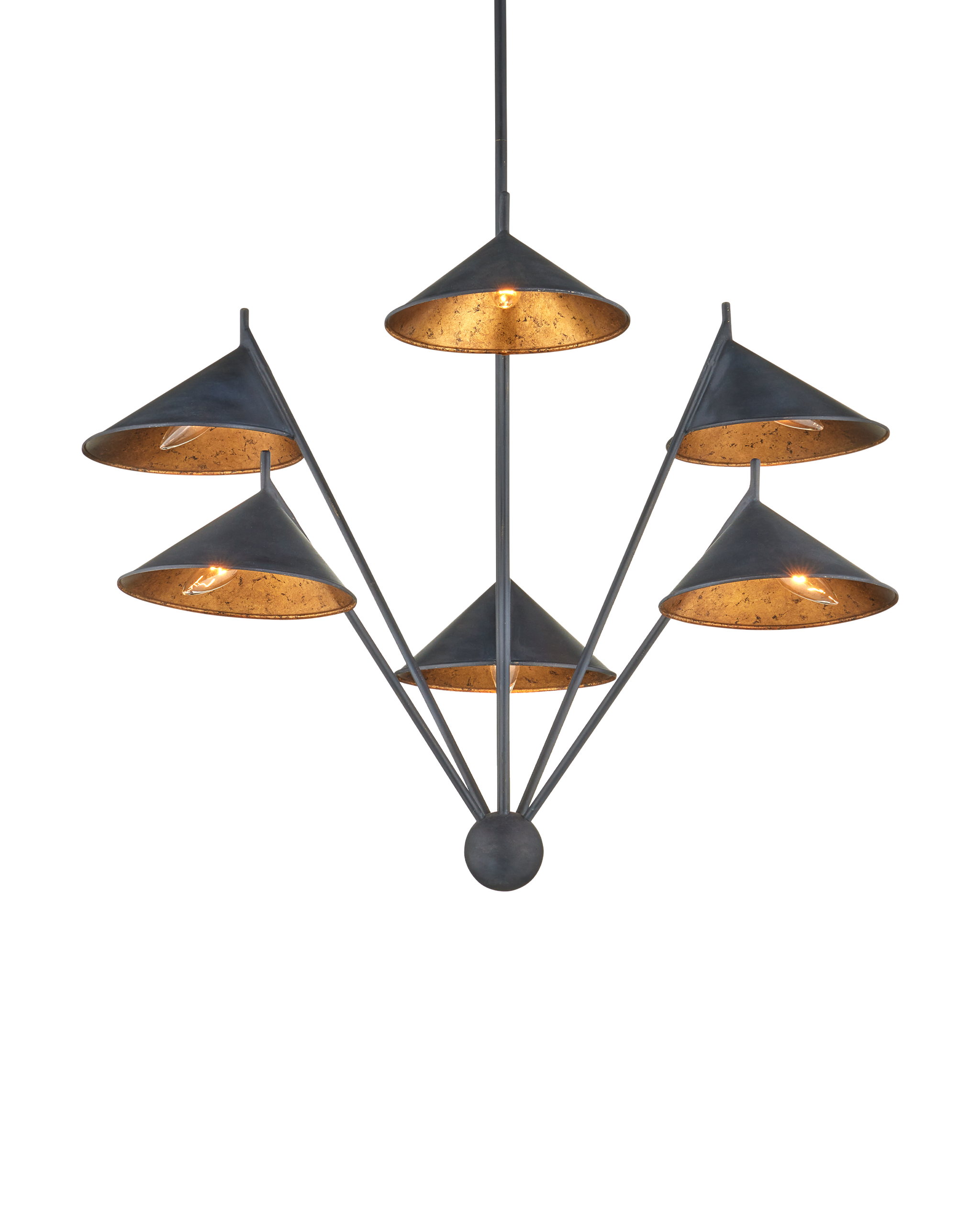 Currey & Company Serpa Medium Black Chandelier
