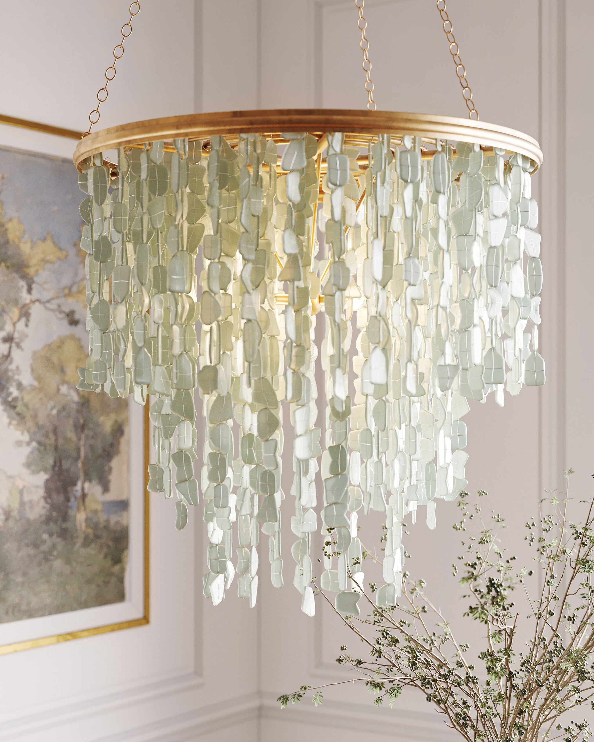 Currey & Company Verre De Mer Medium Chandelier