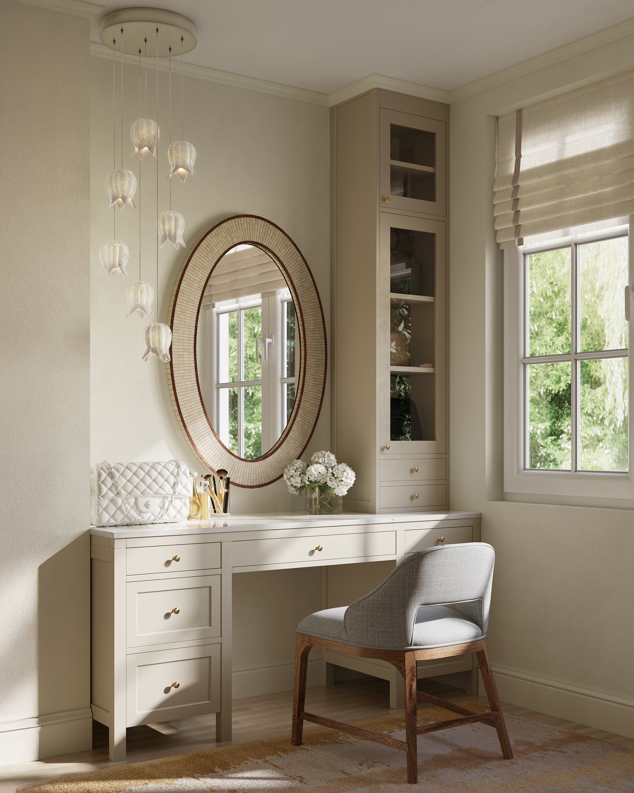 Currey And Company Polpo 7 Light Round Multi Drop Pendant