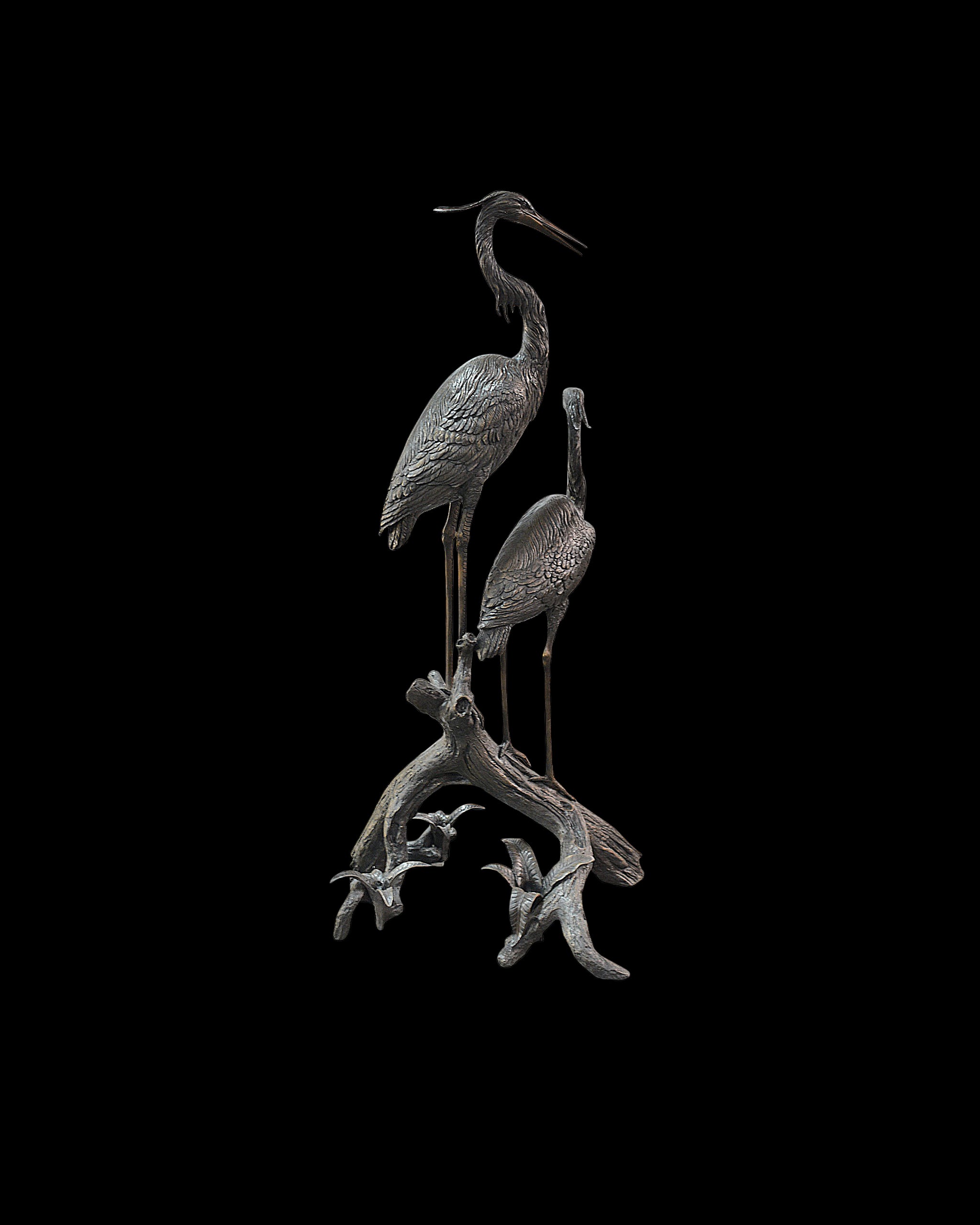 Currey & Company Herons On Branch Bronze