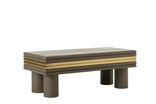 Chelsea House Coulter Leather Cocktail Table Gray