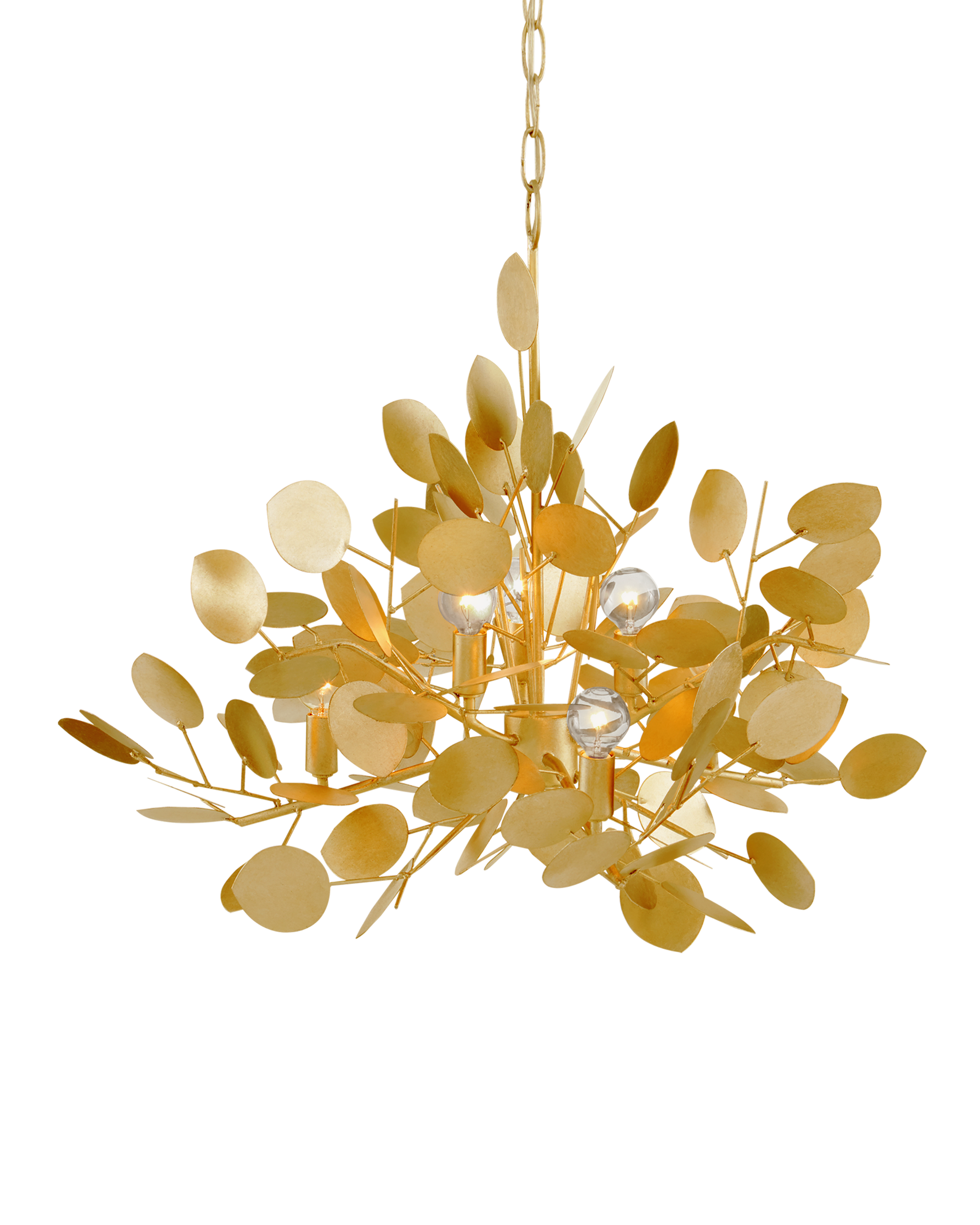 Currey And Company Lunaria Large Gold Chandelier