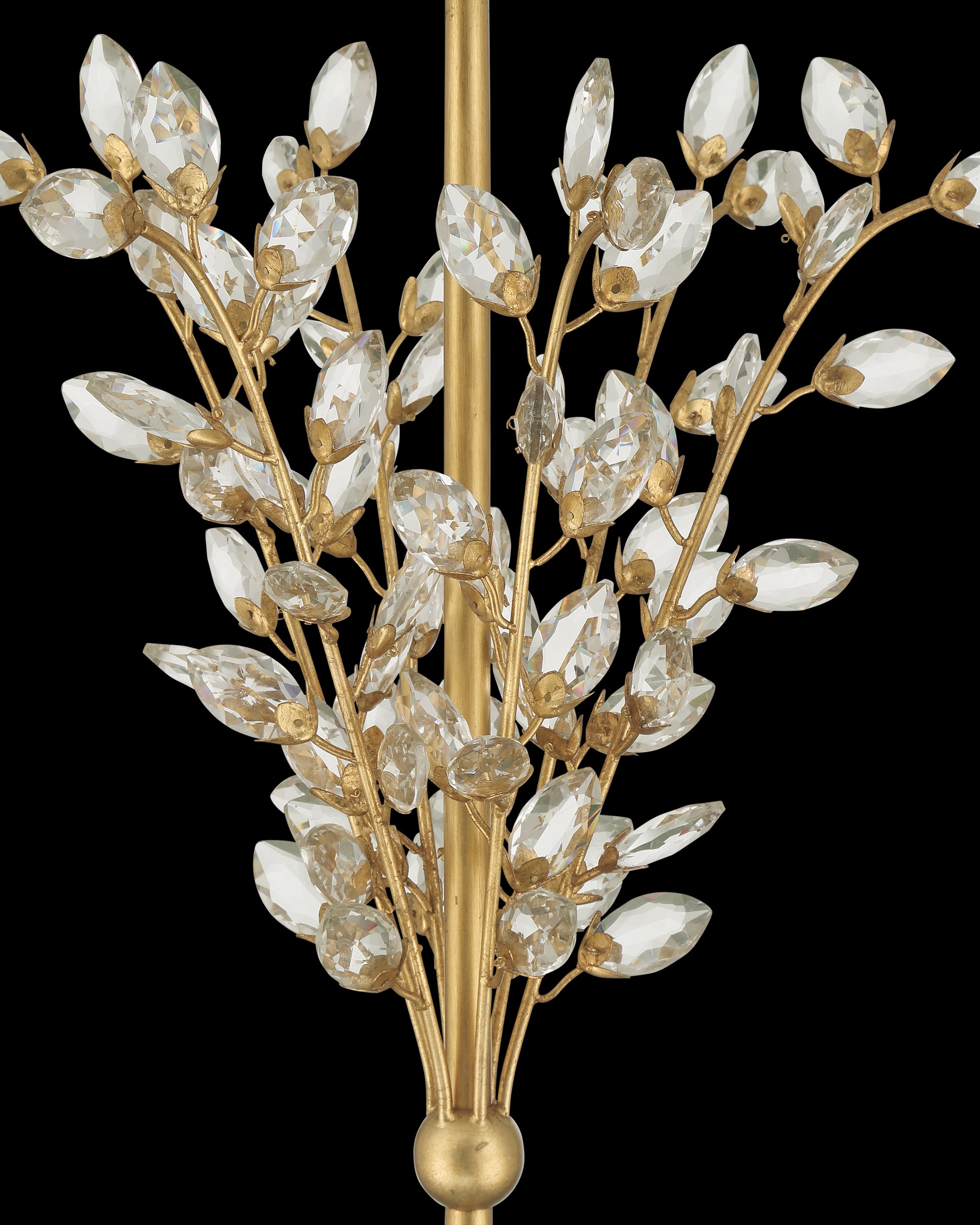 Currey & Company Forget Me Not Gold Floor Lamp