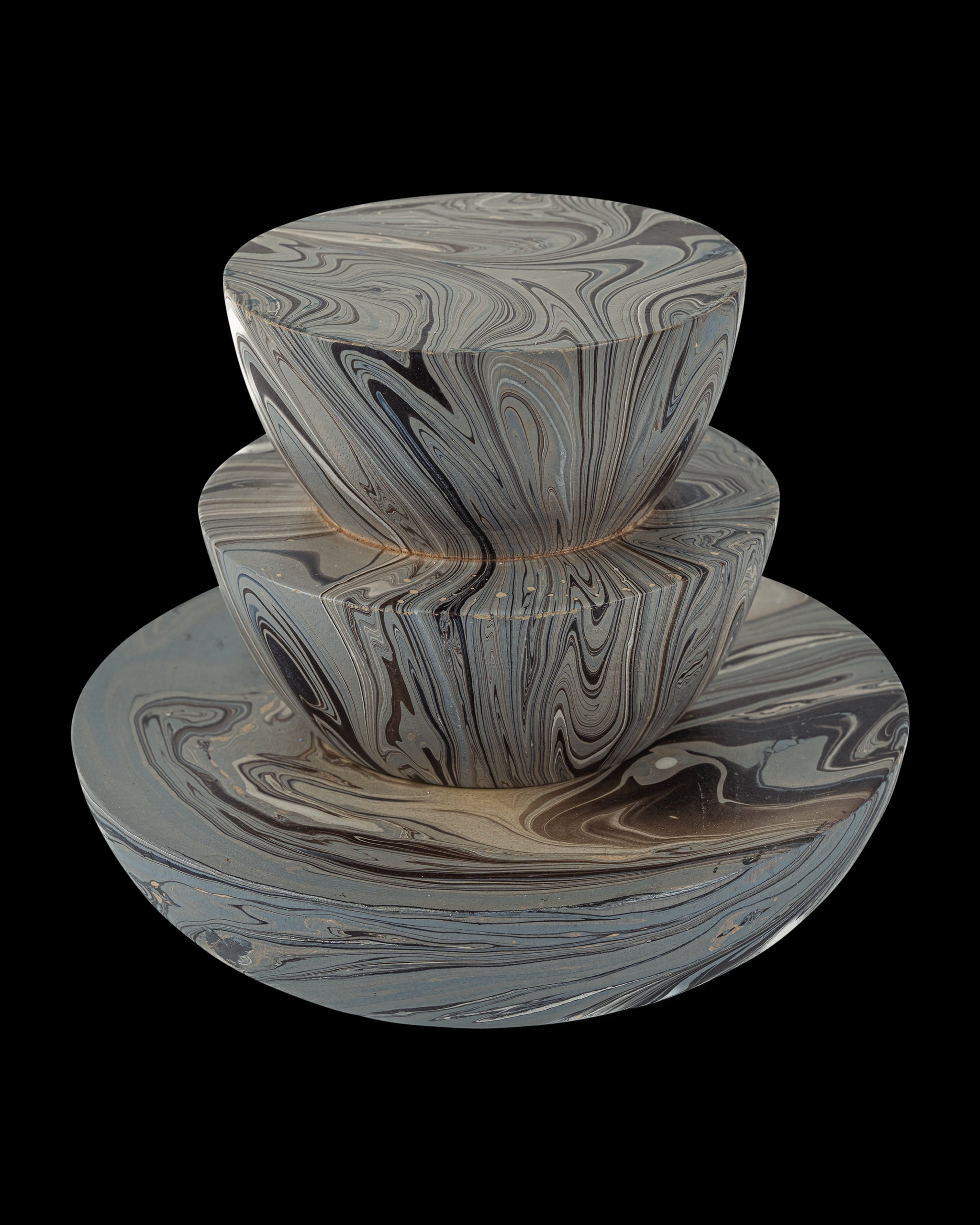 Currey & Company Marbleized Stacking Box Set Of 3