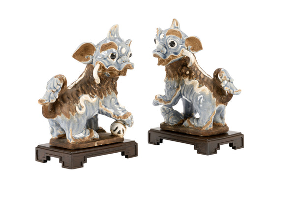 Chelsea House Chinese Dogs Blue (Pr)