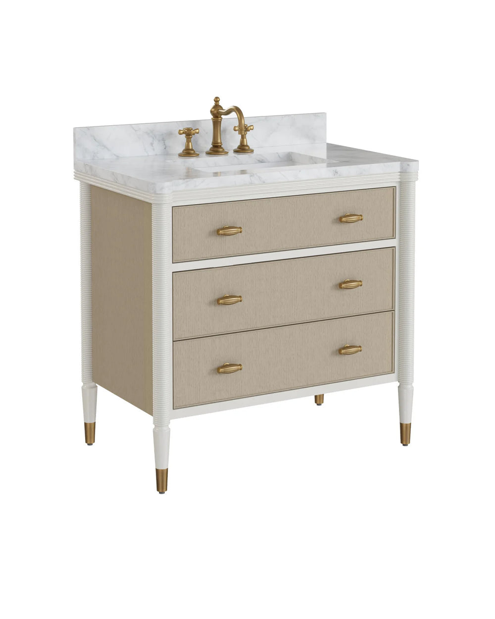 Currey & Company Aster 36" Off White Vanity With Rectangular Undermount Sink