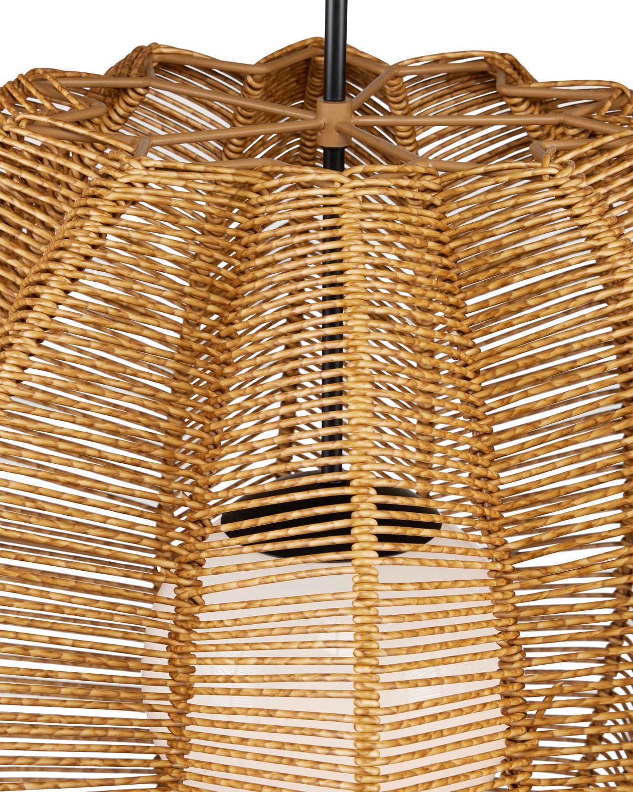 Currey & Company 33.25" Barbary Fluted Outdoor 1 Light Pendant