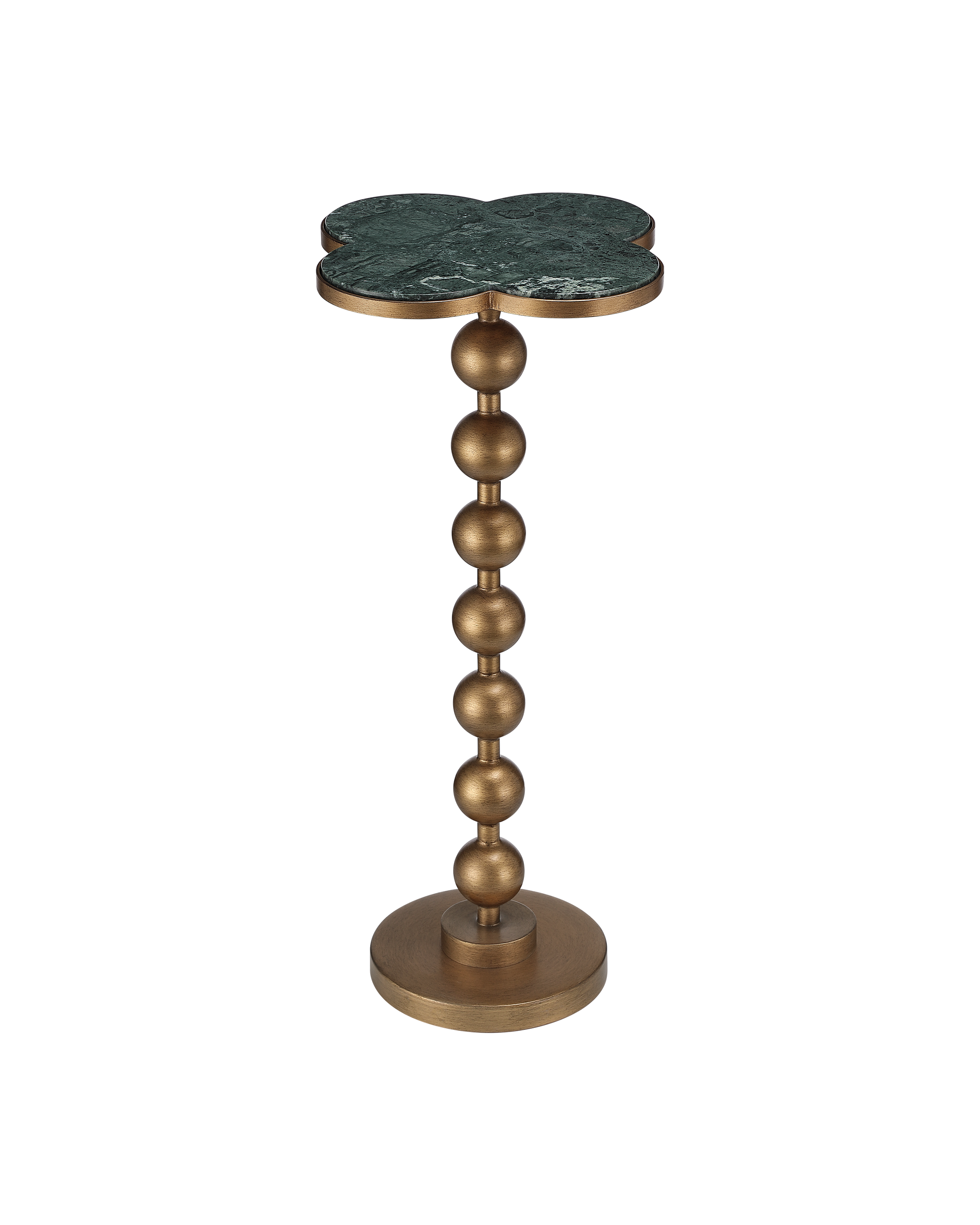 Currey & Company Quatrefoil Green Accent Table