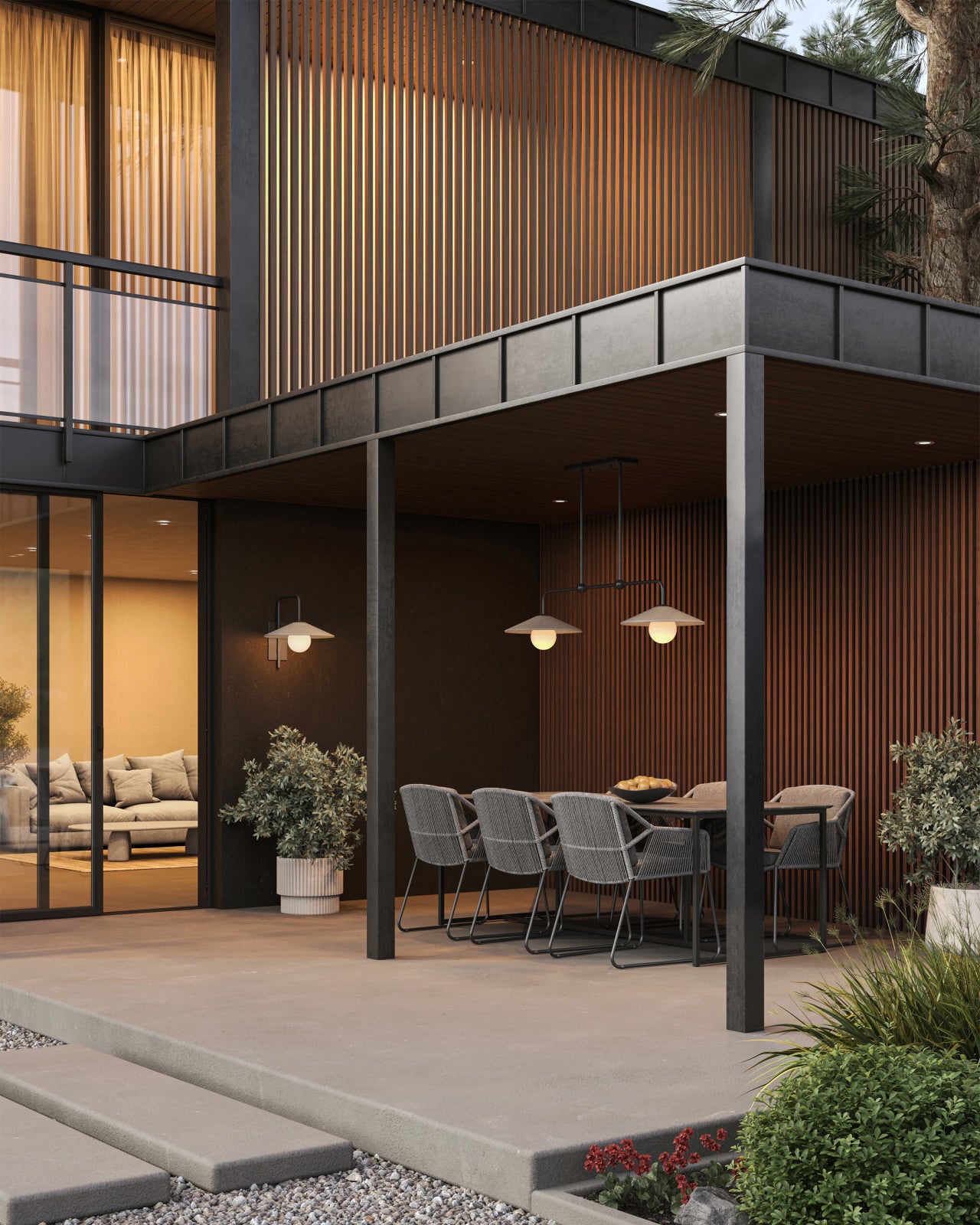 Currey & Company Bothy Double 58" 2 Light Outdoor Pendant