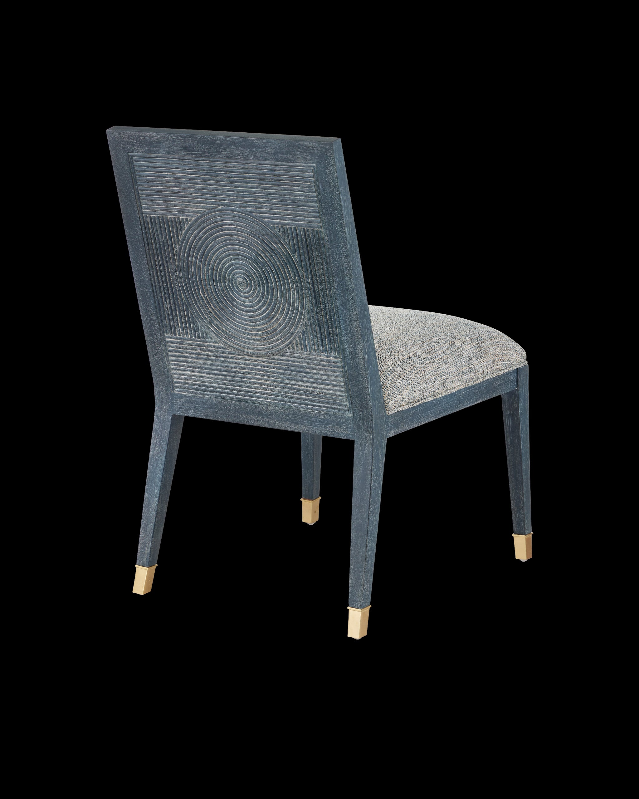 Currey & Company Santos Vintage Navy Side Chair, Barrett Dusk