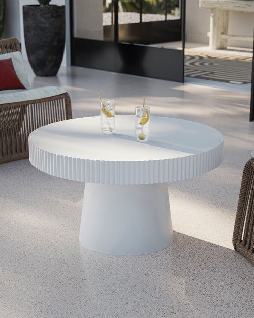 Currey & Company Harlow White Concrete Cocktail Table