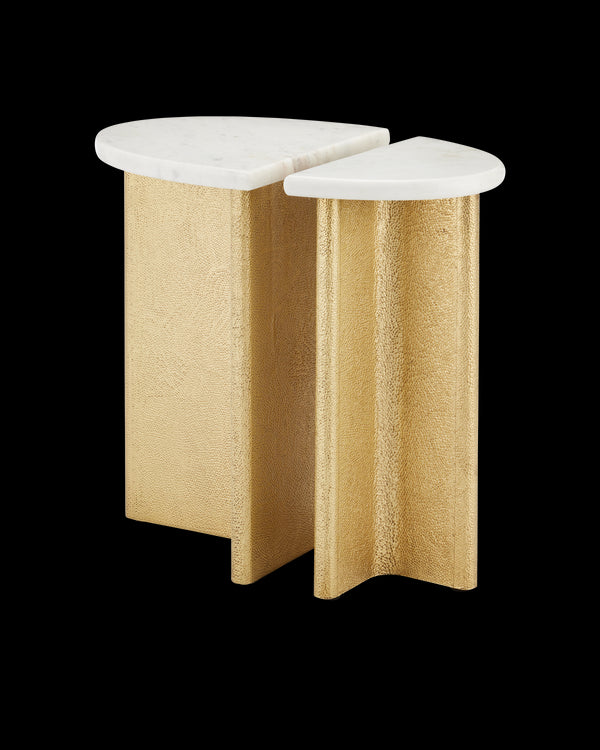 Currey & Company Doublet Marble Accent Table Set Of 2