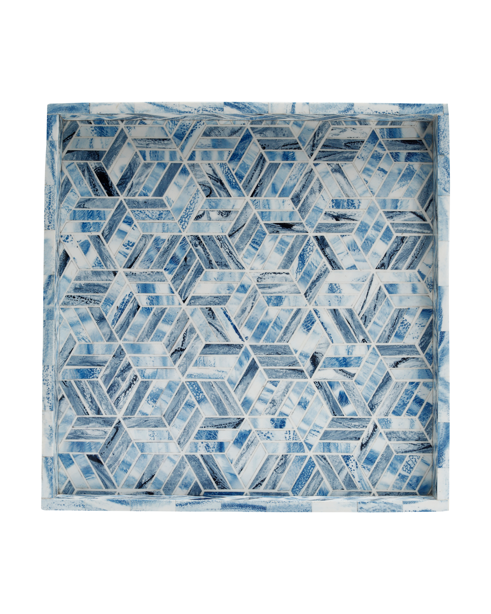 Currey & Company Chance Blue Square Tray
