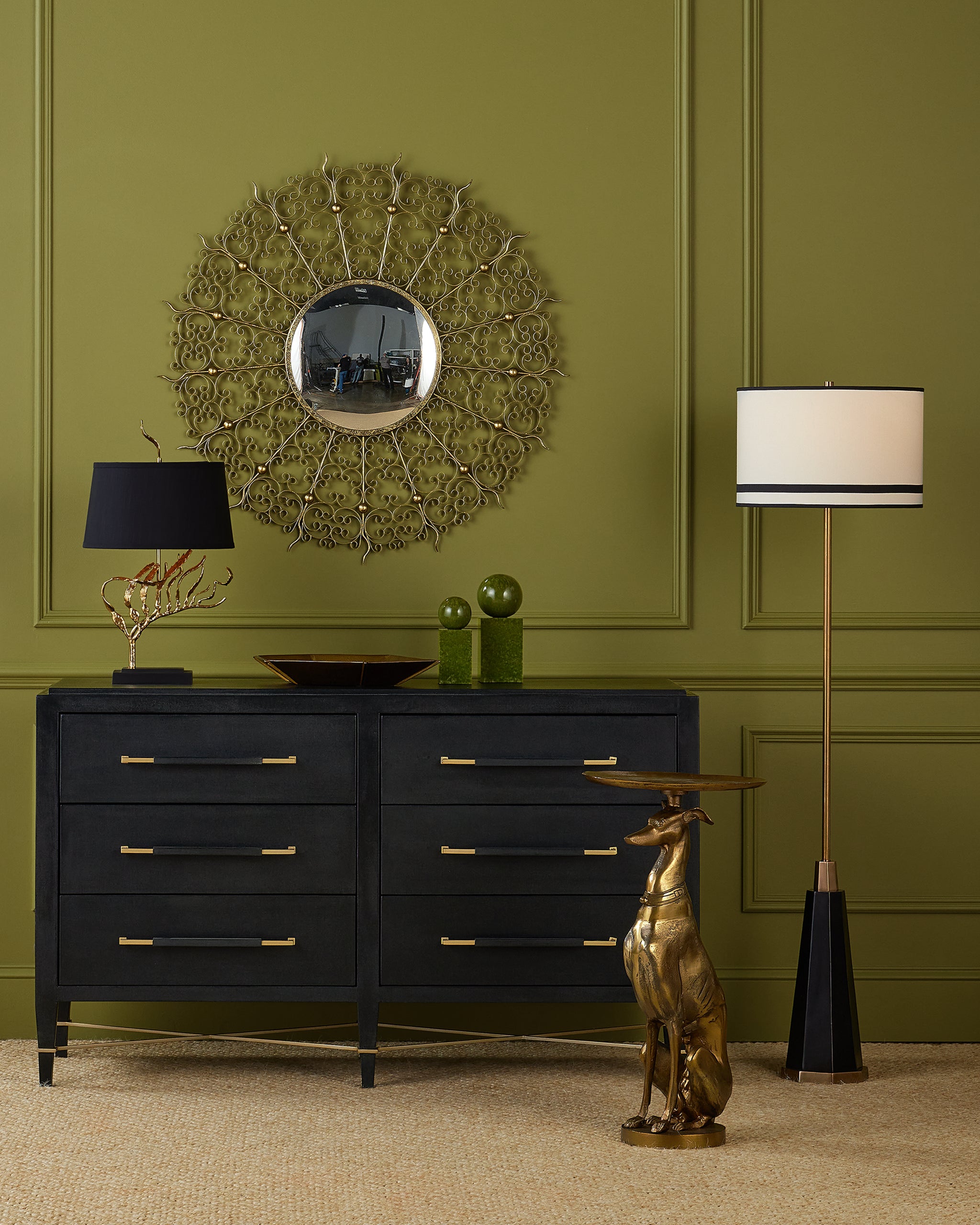 Currey & Company Ballyregan Brass Accent Table