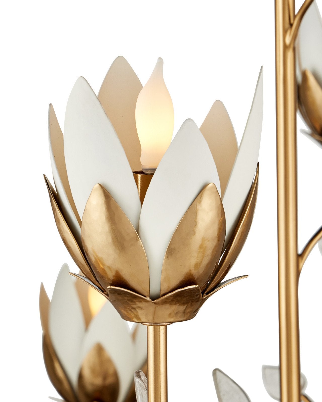 Currey & Company Star Magnolia Large 36" Antique Brass 15 Light Chandelier