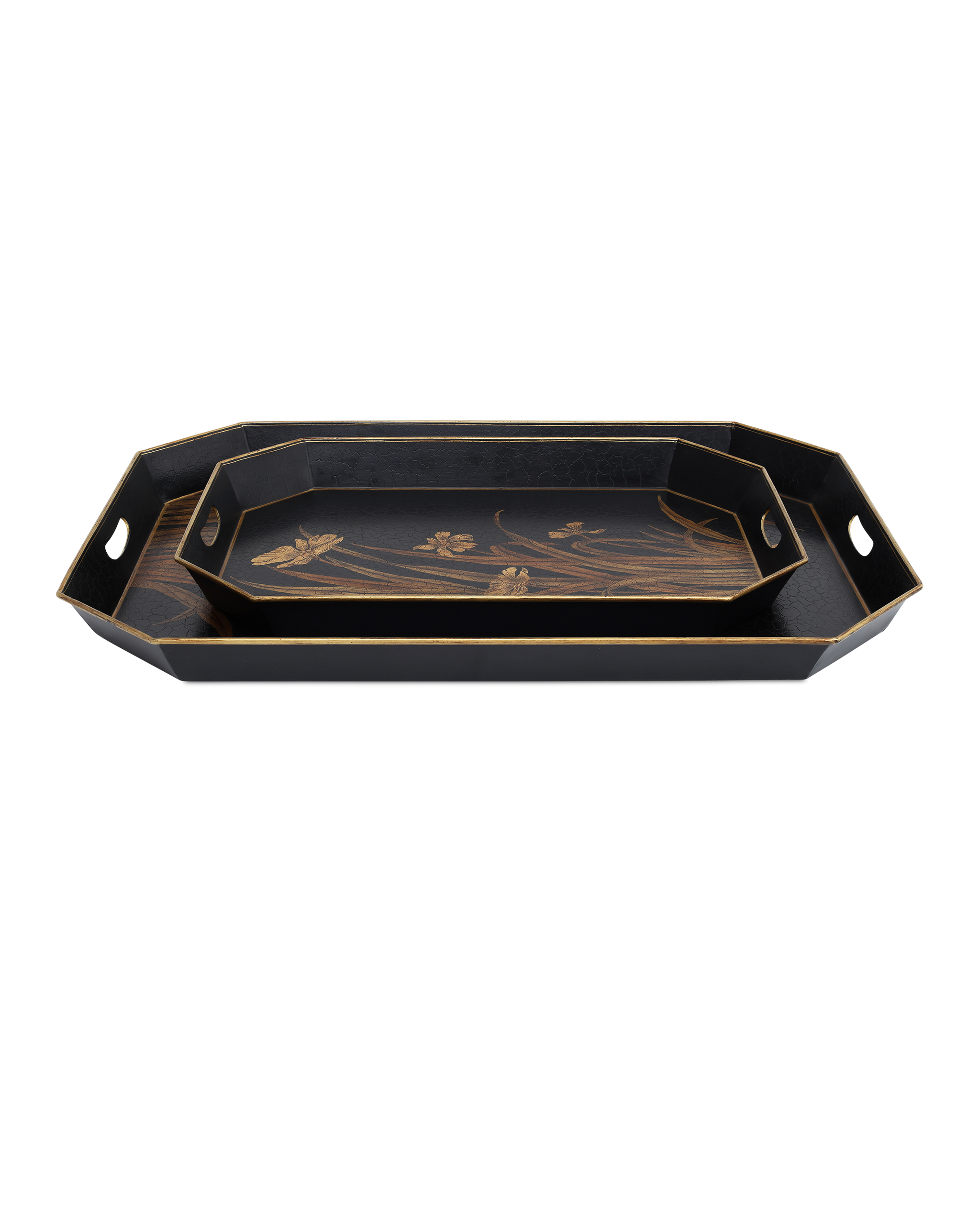 Currey And Company Glasshouse Tole Tray Set Of 2