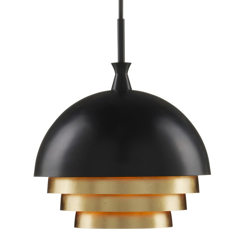 Currey And Company Salviati Large Black & Gold Pendant