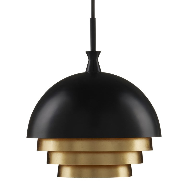 Currey And Company Salviati Large Black & Gold Pendant